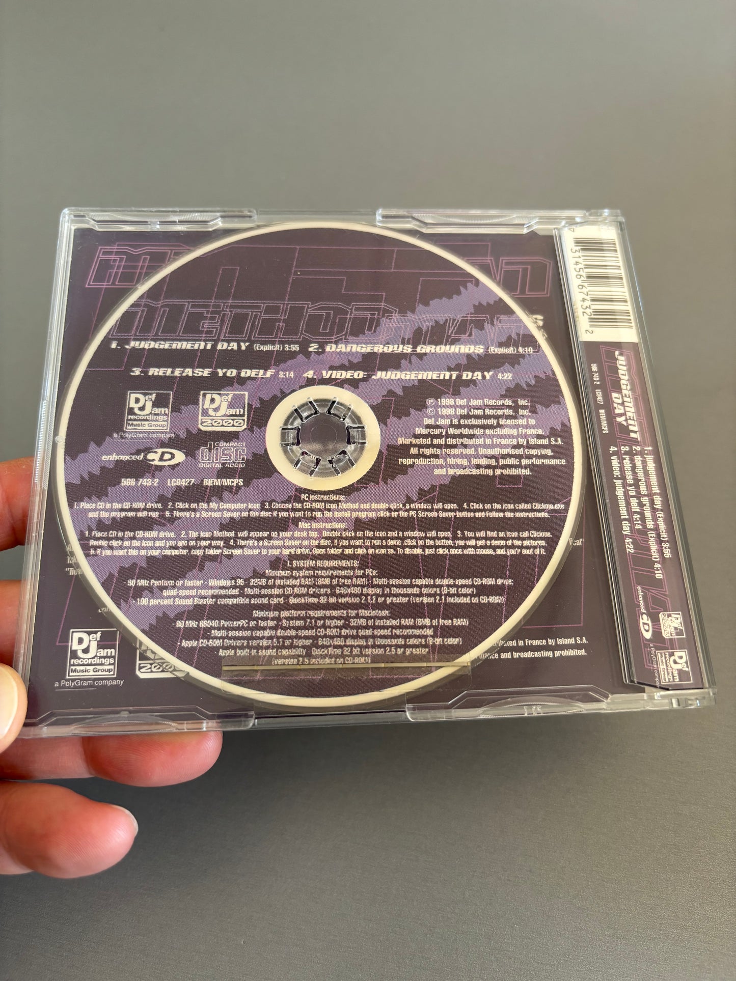 Method Man: Judgement Day, CD, Enhanced, Maxi-Single, Def Jam Recordings Music Group, Def Jam 2000, Europe 1998