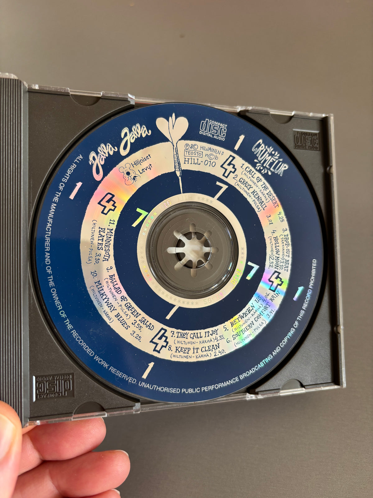 Jalla Jalla: Crumelur, CD, 1st pressing, Hiljaiset Levyt, Finland 1992