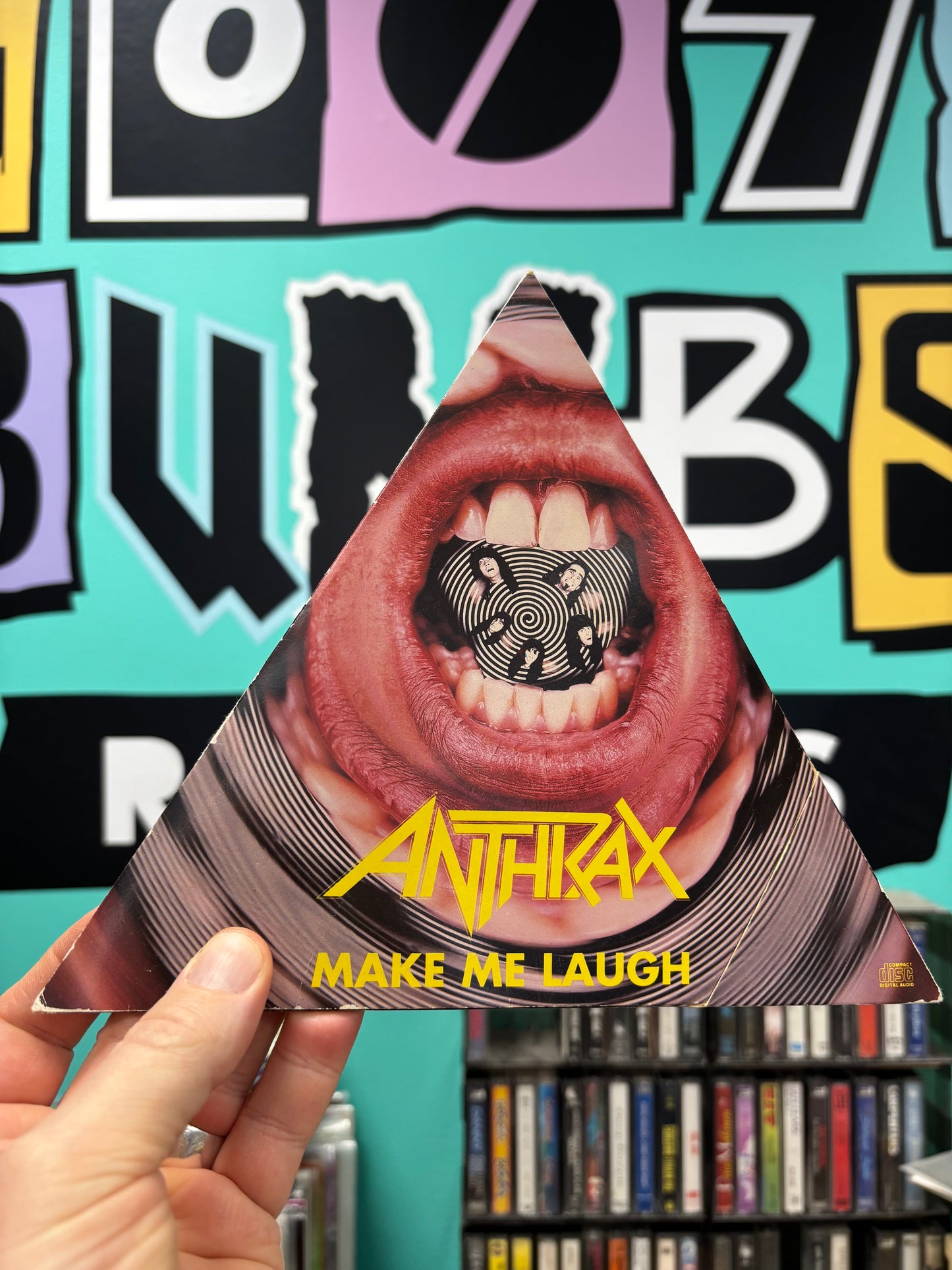 Anthrax: Make Me Laugh, CD, Single, Triangular card sleeve, Island Records, Megaforce Worldwide, UK 1988