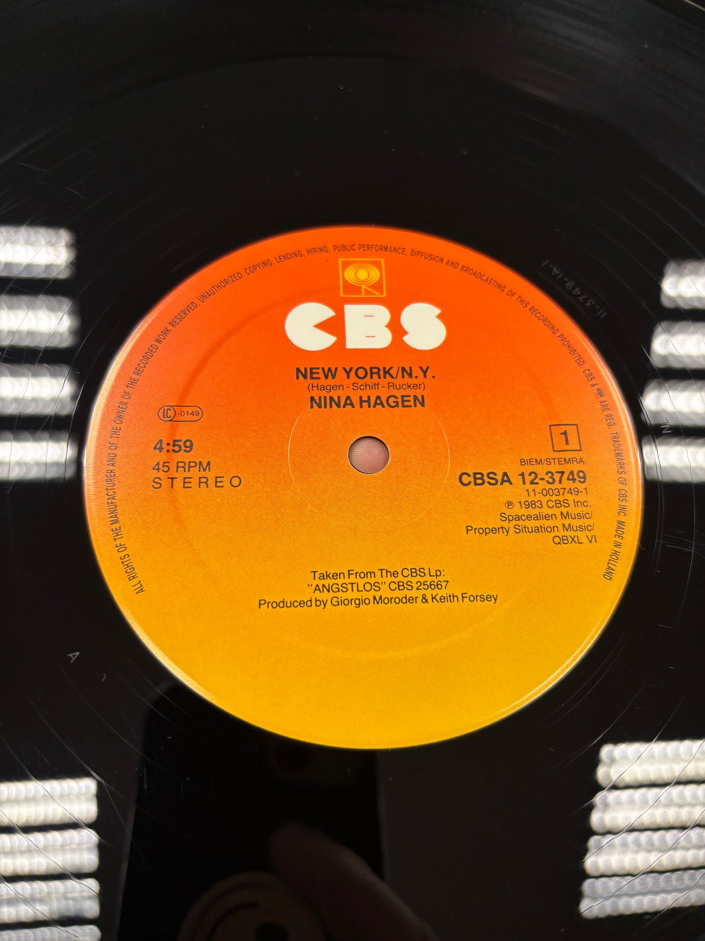 Nina Hagen: New York/N.Y and Was Es Ist, 12inch, CBS, Europe 1983