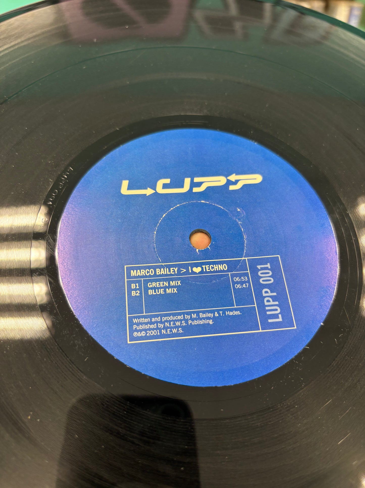 Marco Bailey: I <3 Techno, 12inch, Only pressing, Lupp, Belgium 2001