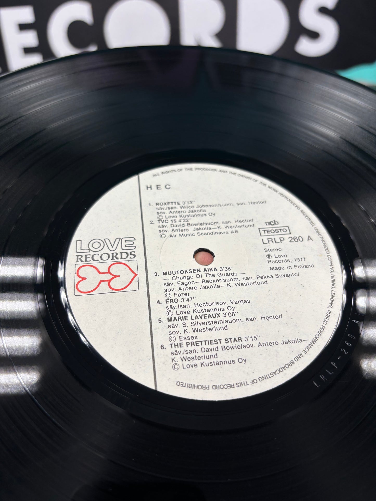 Hec: Hec, LP, 1st pressing, Love Records, Finland 1977