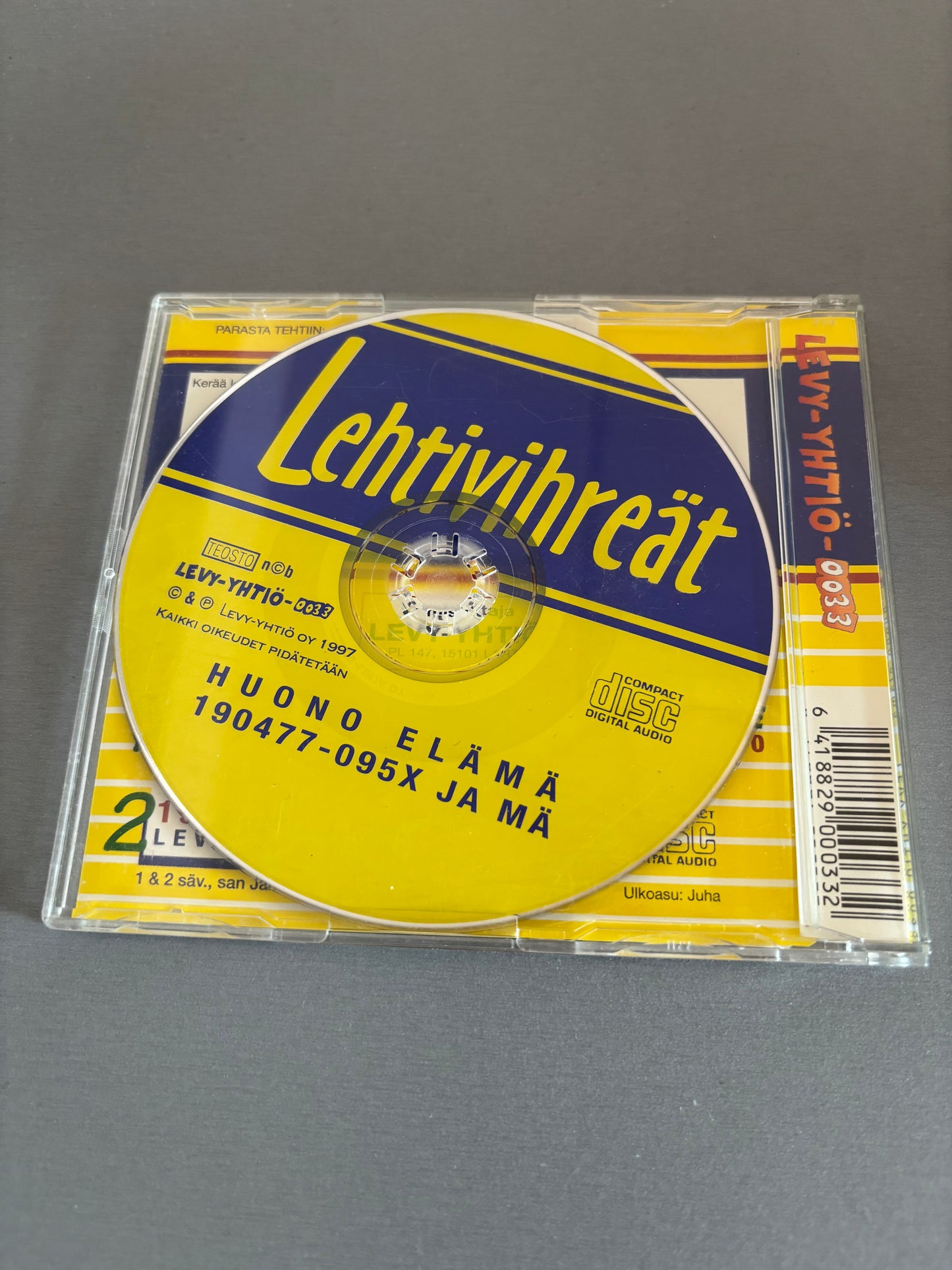 Lehtivihreät: Huono Elämä, CD single, Levy-yhtiö, Finland 1997