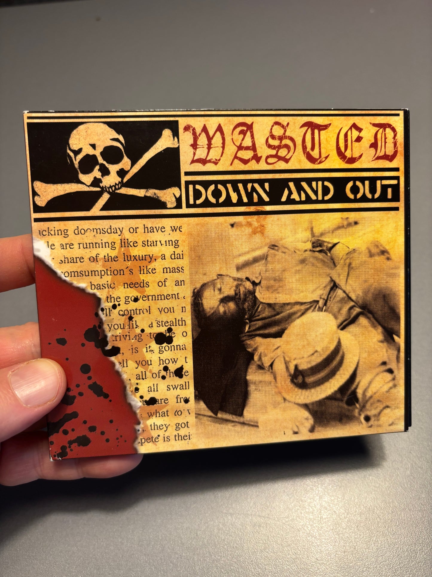 Wasted: Down And Out, CD, Only pressing, Combat Rock Industry, Scene Police, Finland 2001