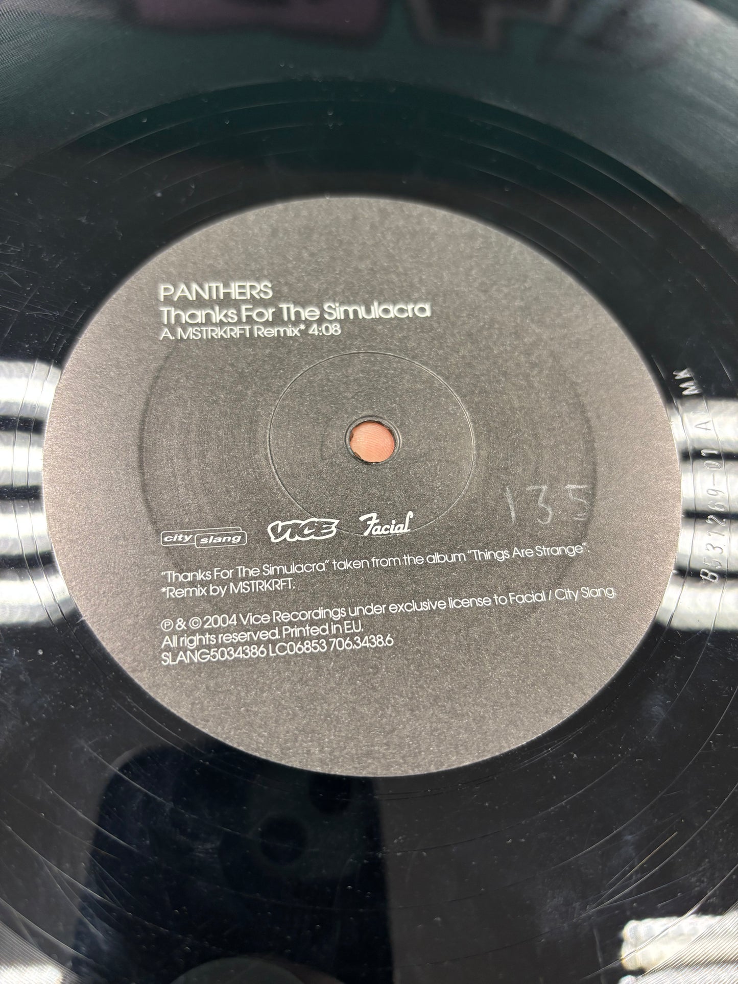 Panthers: Thanks For The Simulacra, 12inch, Only vinyl pressing, City Slang, Vice Records, Europe 2005