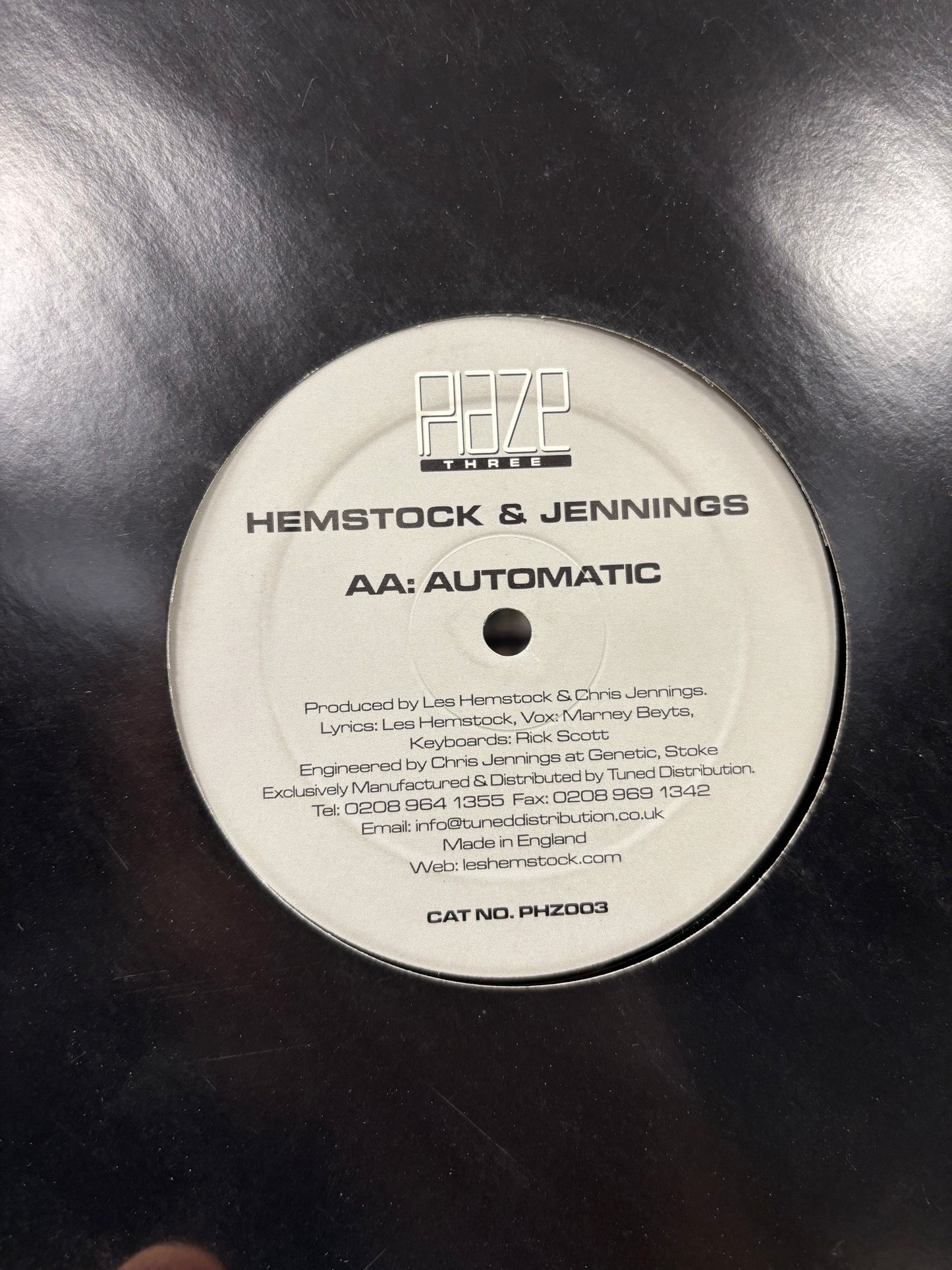 Hemstock & Jennings: Crimson Soil/Automatic, 12inch, Only pressing, Phaze, UK 2002