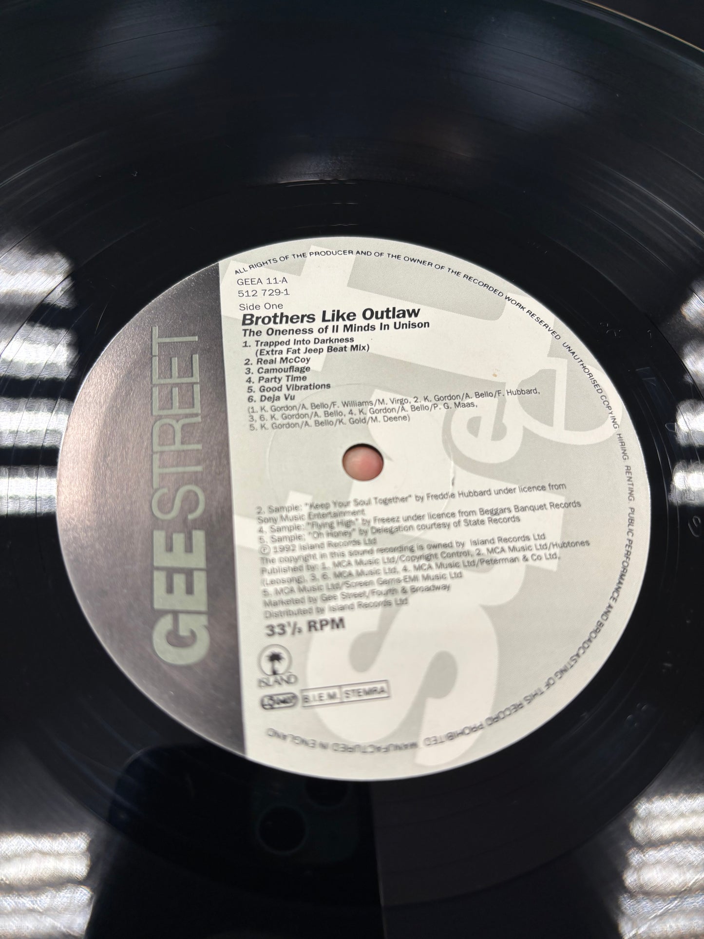 Brothers Like Outlaw: The Oneness Of II Minds In Unison, LP, Gee Street, Island Records, Europe 1992