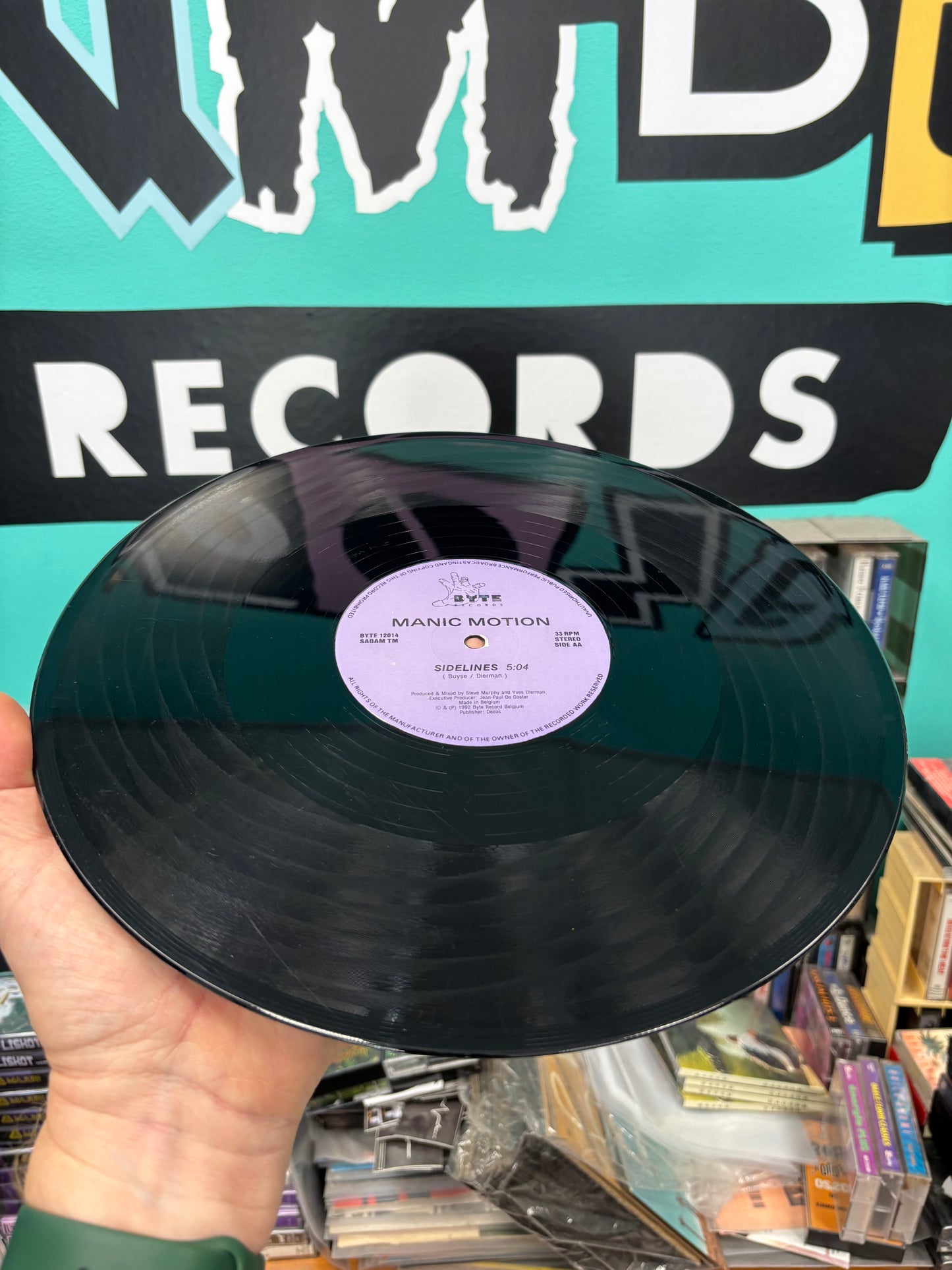 Manic Motion: Technologies/Sidelines, 12inch, Only pressing, Byte Records, Belgium 1992