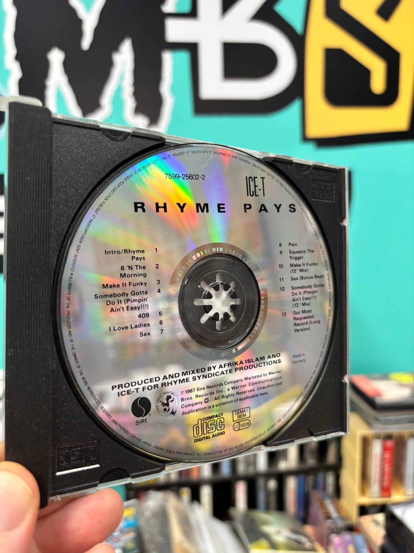 Ice-T: Rhyme Pays, CD, reissue, Sire, Europe 1987
