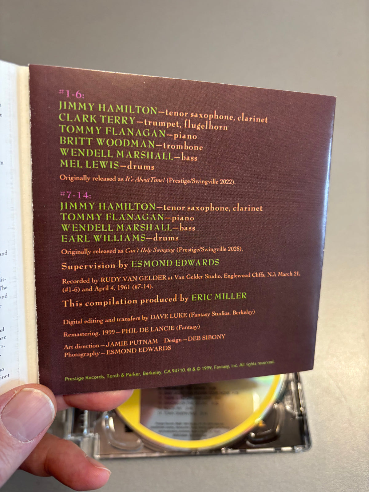 Jimmy Hamilton: Can’t Help Swingin’, CD, compilation, reissue, remastered, Super Jewel Box, Prestige Swingville, Original Jazz Classics, Europe 2009