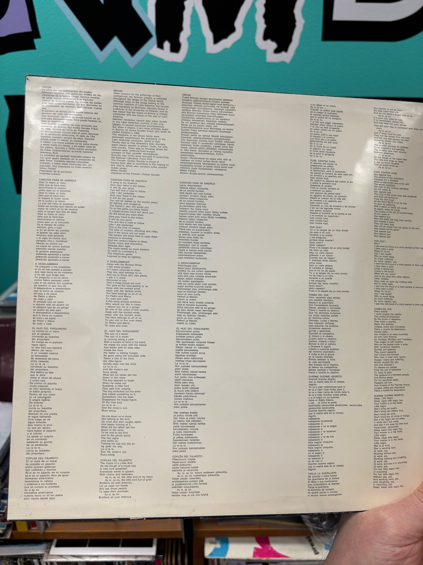Oroza: Canción Para Mi América, LP, Only pressing, gatefold, Eteenpäin!, Finland 1972
