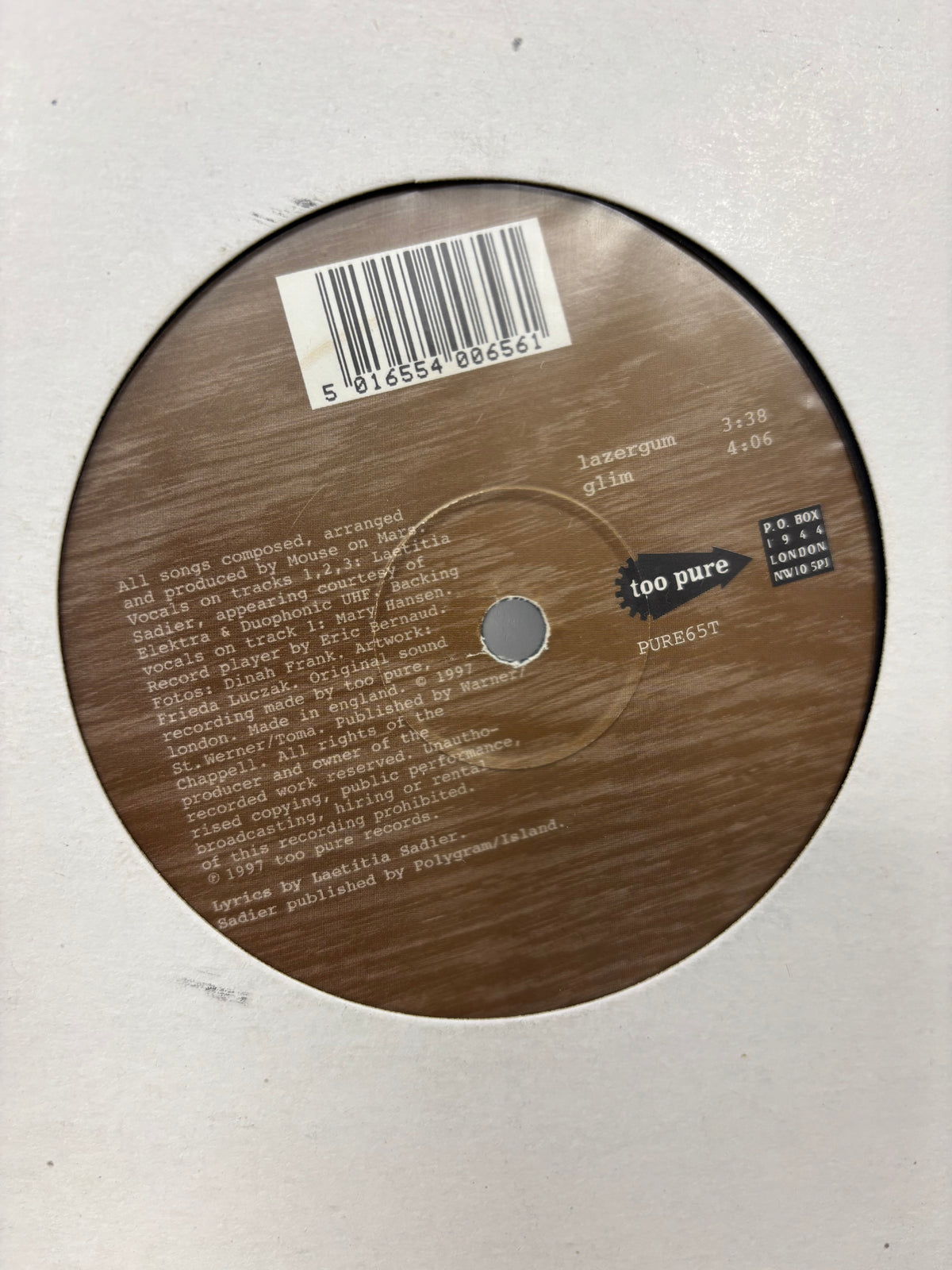 Mouse On Mars: Cache Cœur Naïf, 12inch, 1st pressing, Too Pure, UK 1997