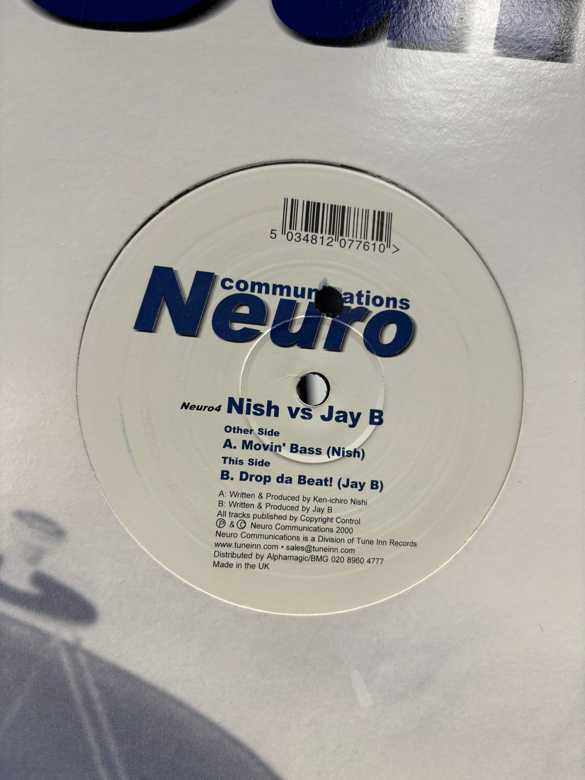 Nish vs Jay B: Movin’ Bass/Drop Da Beat!, 12inch, Only official pressing, Neuro Communications, UK 2000