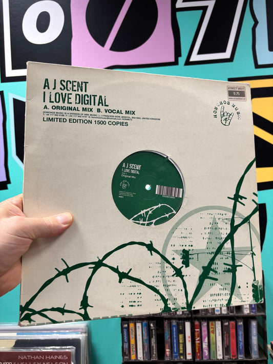 A J Scent: I Love Digital, 12inch, Limited Edition, Honchos Music, UK 2002