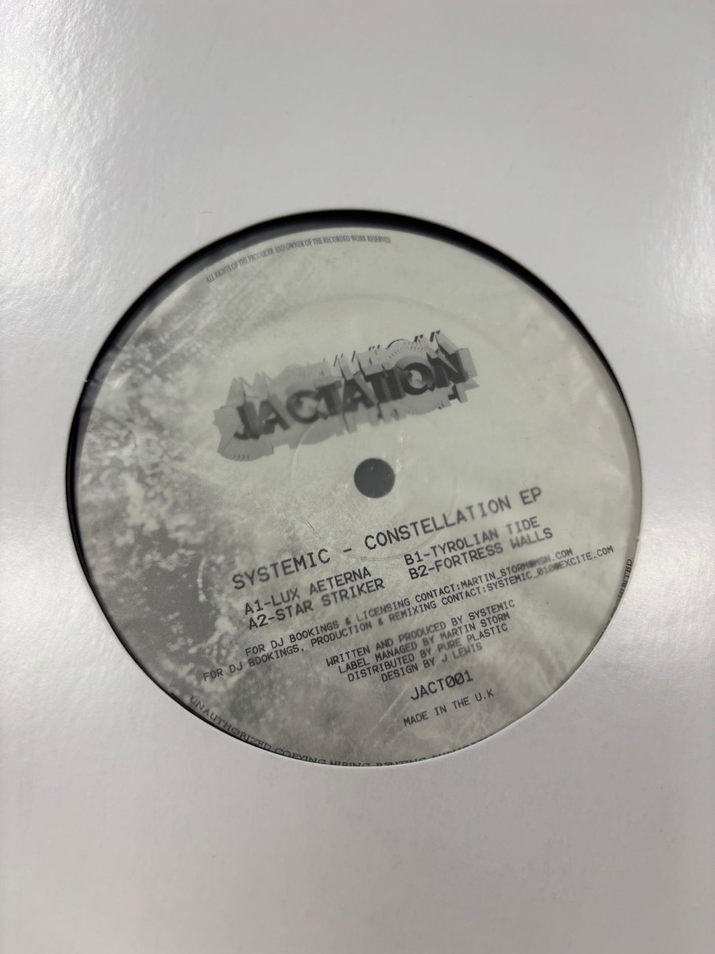 Systemic: Constellation EP, 12inch, Only official pressing, Jactation Records, UK 2006