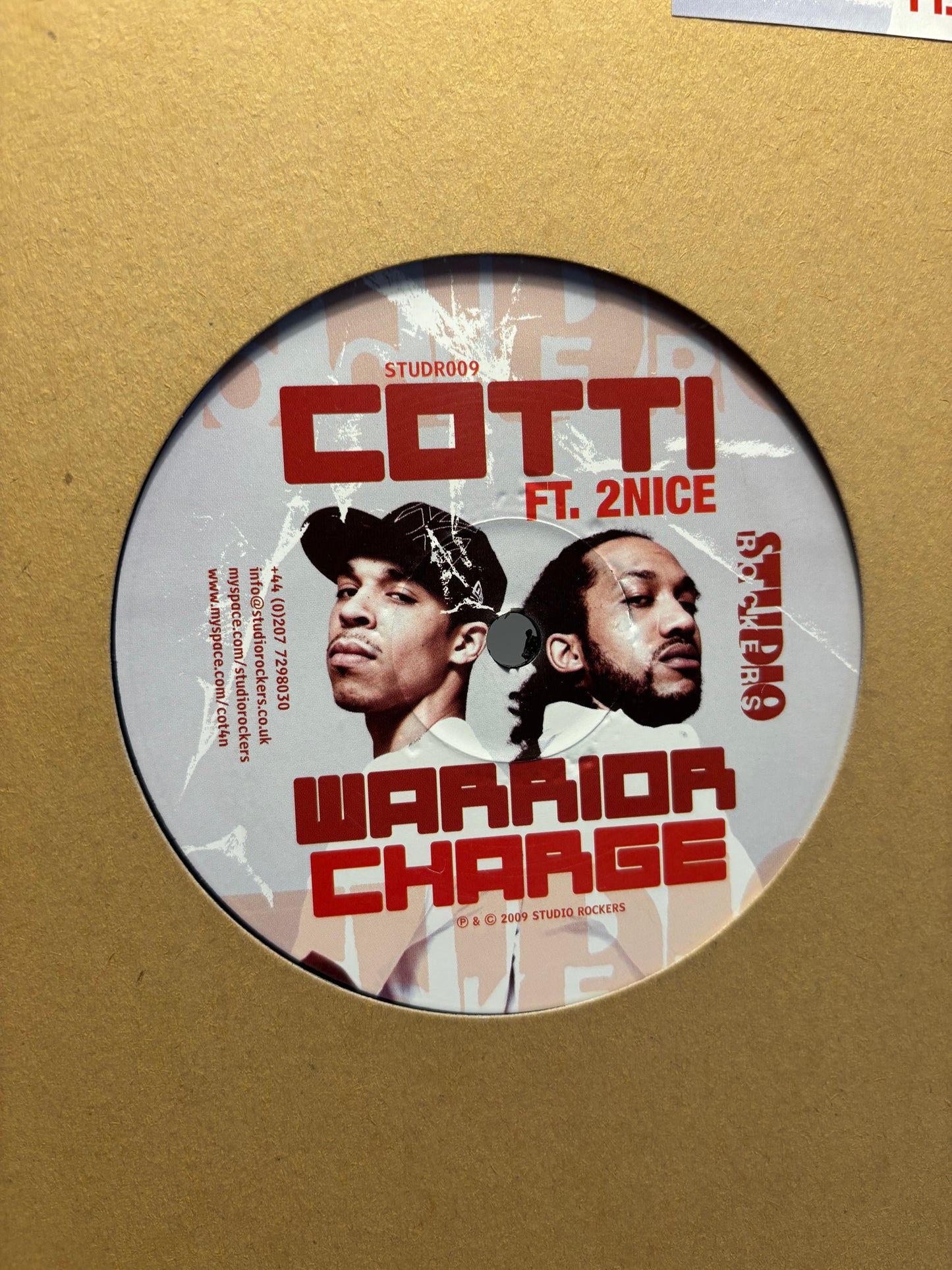 Cotti feat. 2Nice: Warrior Charge, 12inch, Only pressing, Studio Rockers, UK 2009