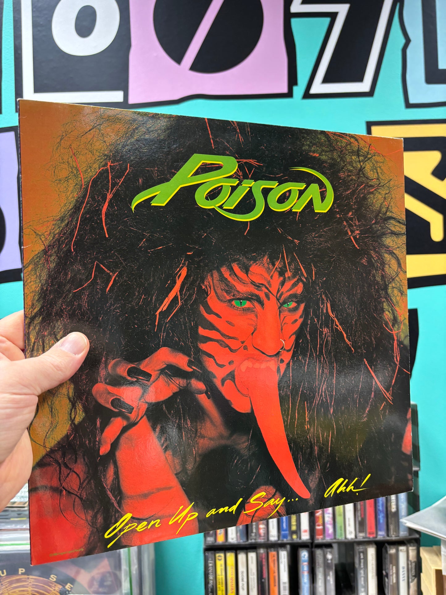 Poison: Open Up And Say…Ahh!, LP, Europe 1st pressing, Enigma, Capitol Records, EMI, Europe 1988