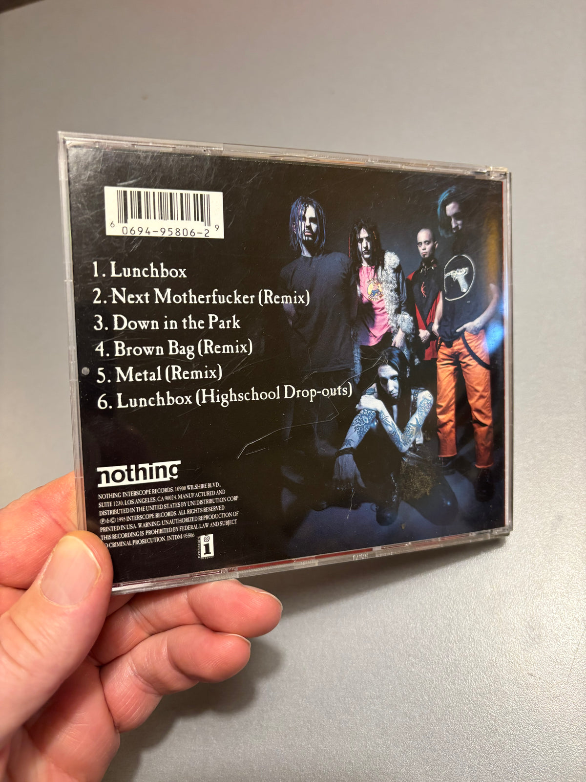 Marilyn Manson: Lunchbox, CD maxi-single, Nothing Records, Interscope Records, US 1995