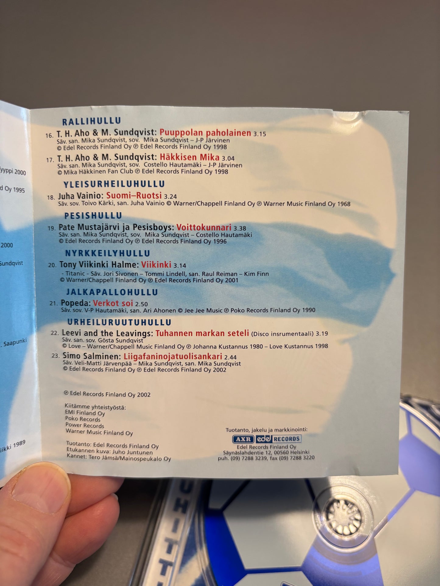 Urheiluhullu, CD, Compilation, Only pressing, AXR, Finland 2002