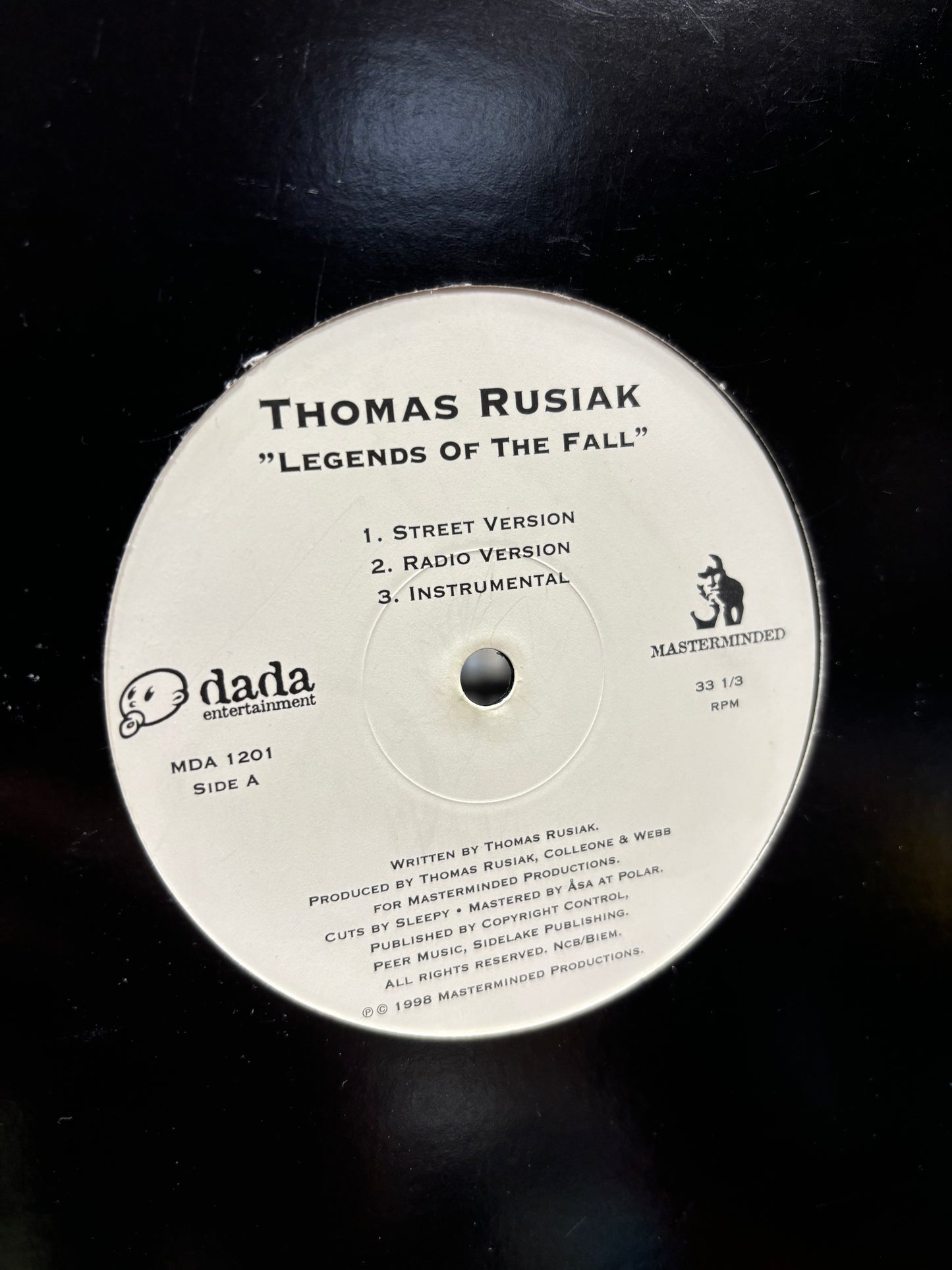 Thomas Rusiak: Legends Of The Fall/Suckers, 12inch, Only official pressing, Masterminded Productions, Sweden 1998