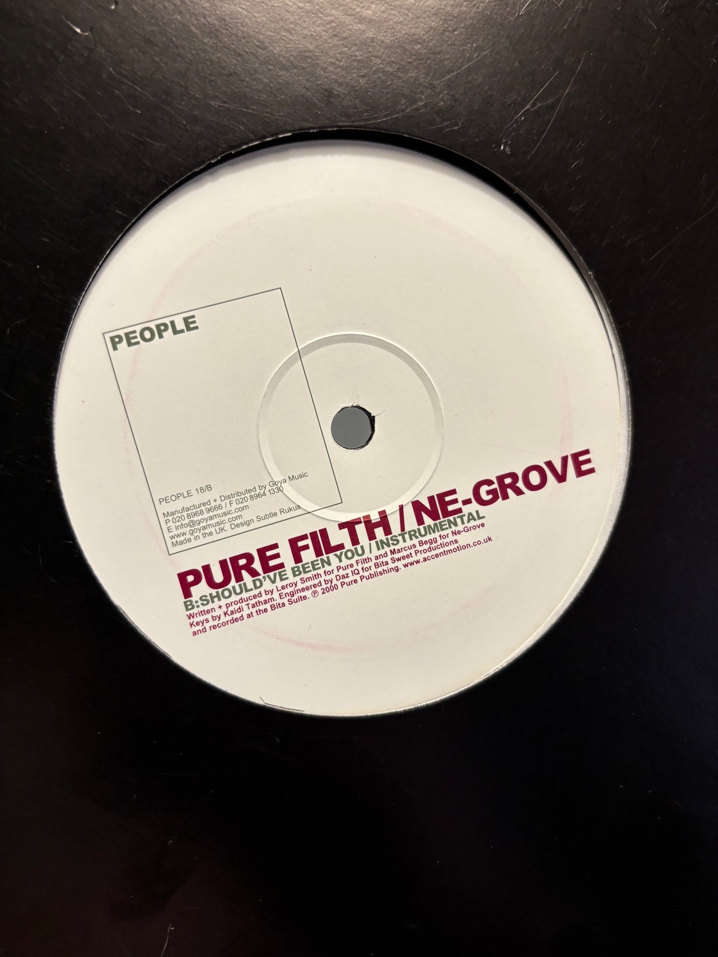 Pure Filth & Ne-Grove: Should’ve Been You, 12inch, Only official pressing, People, UK 2000