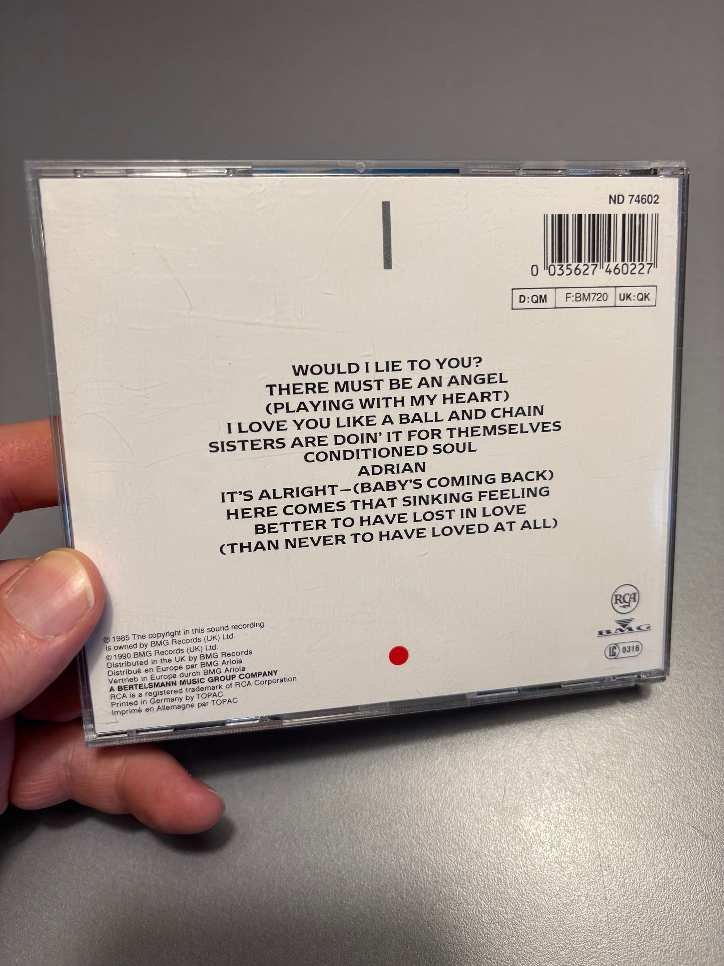 Eurythmics: Be Yourself Tonight, CD, reissue, RCA, BMG, Europe 1990