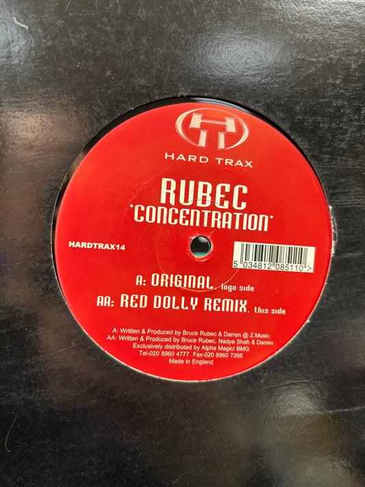 Rubec: Concentration, 12inch, Only official pressing, Hard Trax, UK 2001