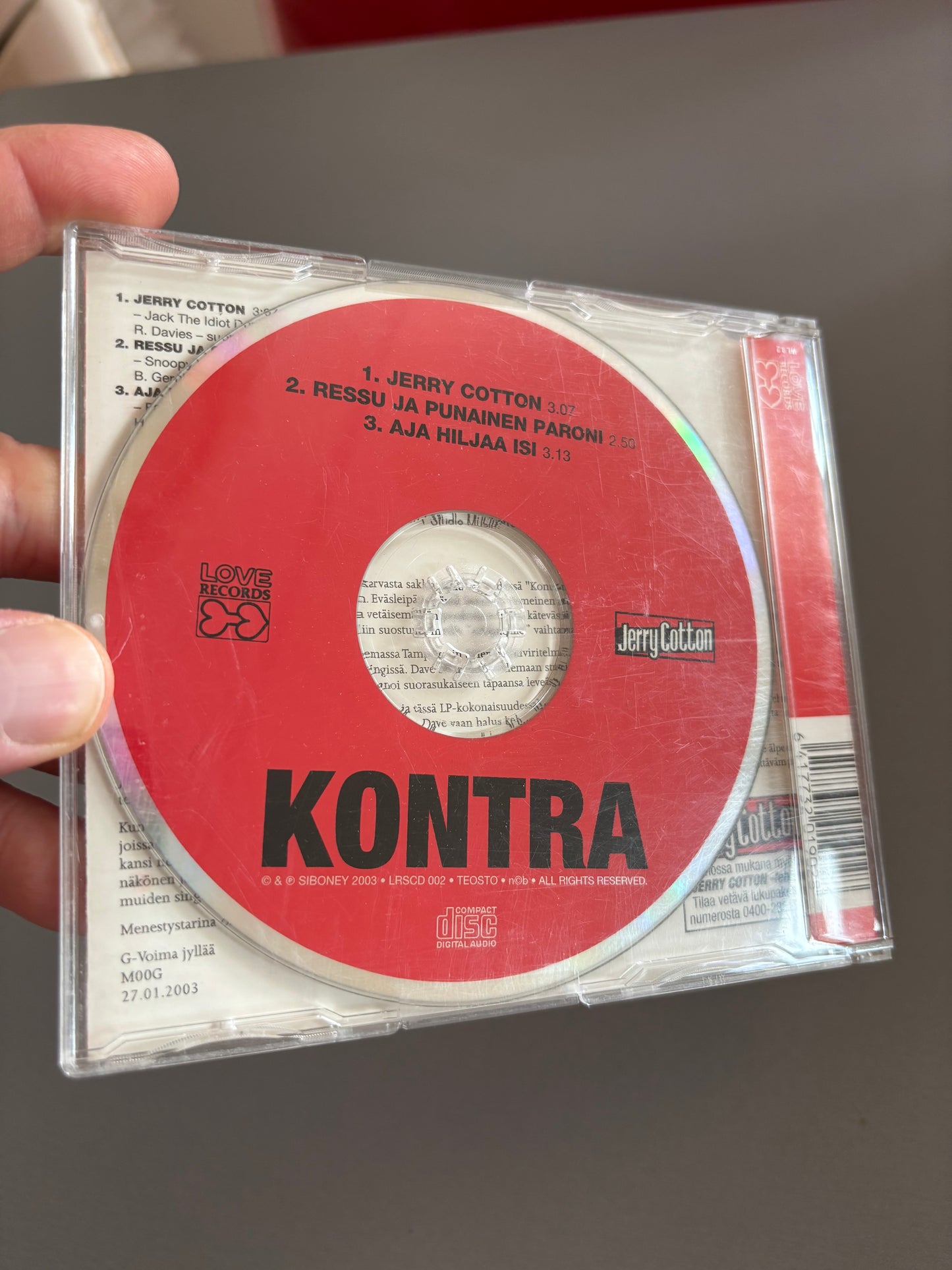 Kontra: Jerry Cotton, CD-single, reissue, remastered, Love Records, Finland 2003