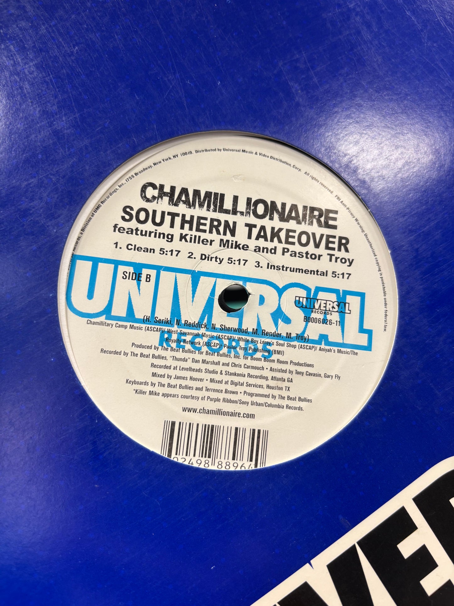 Chamillionaire: Ridin’/Southern Takeover, 12inch, 1st pressing, Only official pressing, Universal Records, US 2005