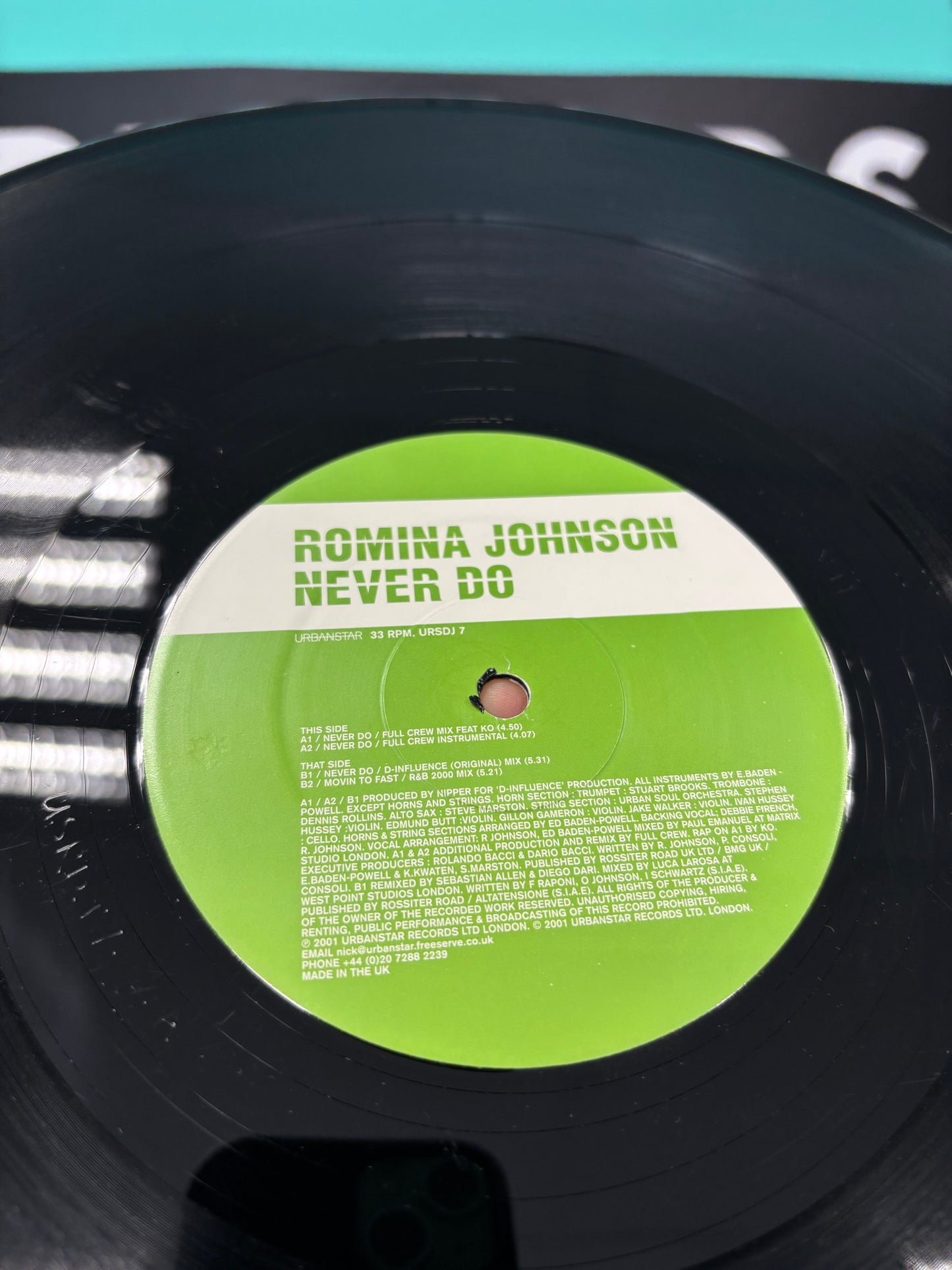 Romina Johnson: Never Do, 12inch, 1st pressing, Urbanstar, UK 2001