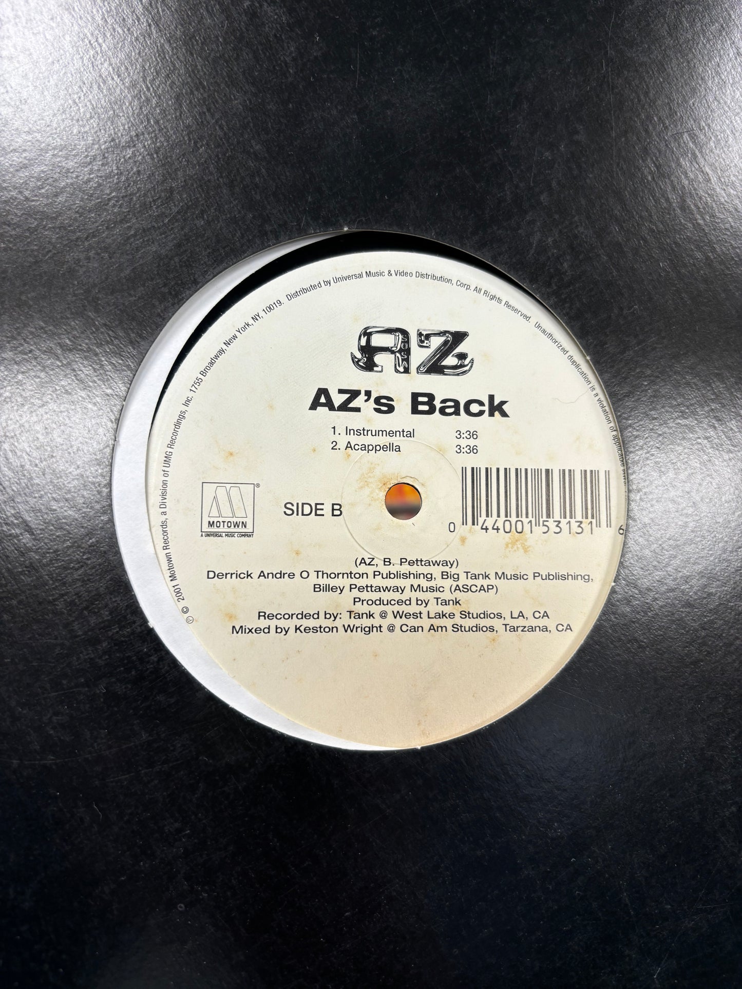 AZ: AZ’s Back, 12inch, Only official pressing, Motown, US 2001