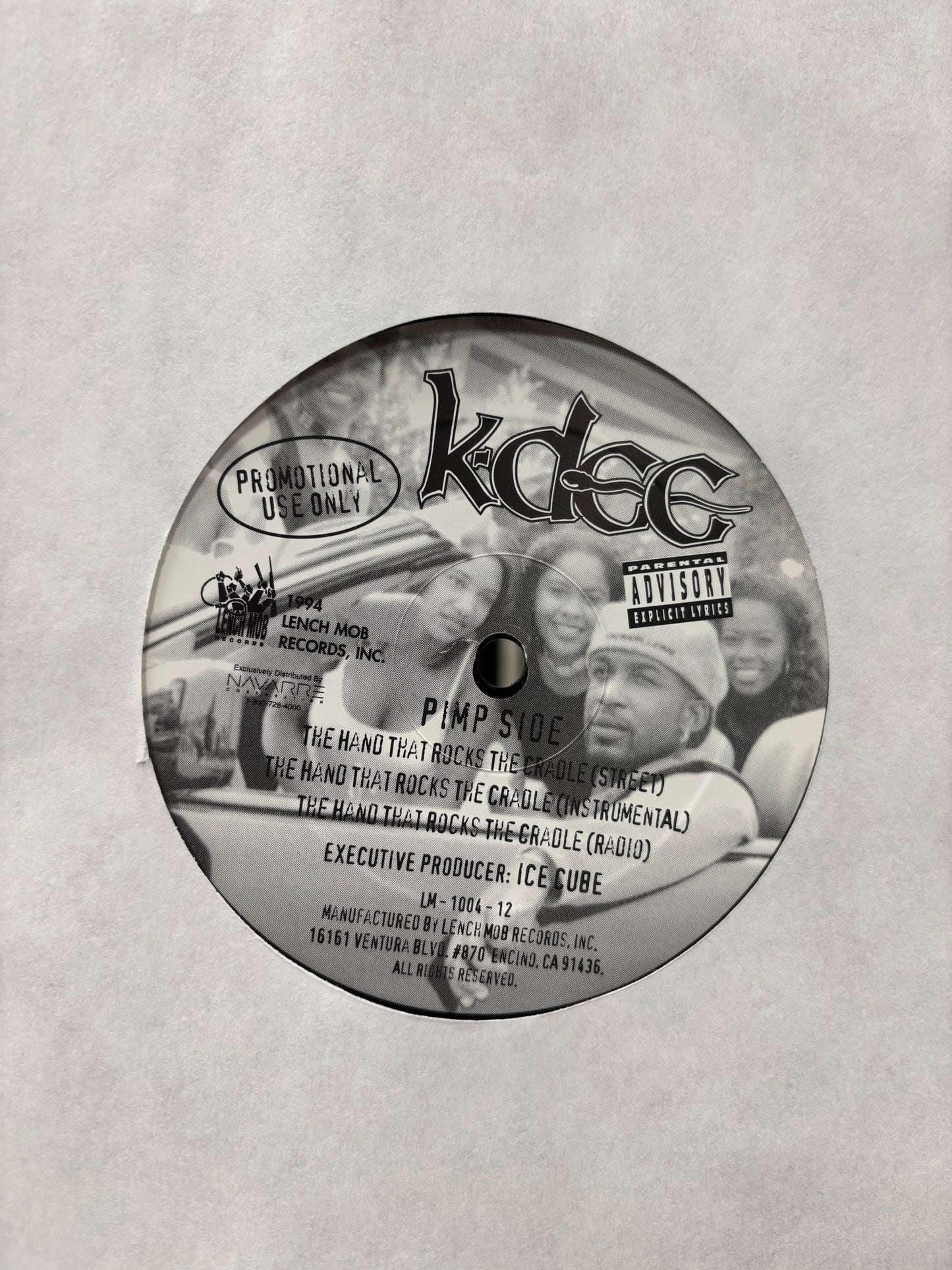 K-Dee: Hittin’ Corners/The Hand That Rocks The Cradle, 12inch, Promo, 1st pressing, Only vinyl pressing, Lench Mob Records, US 1994