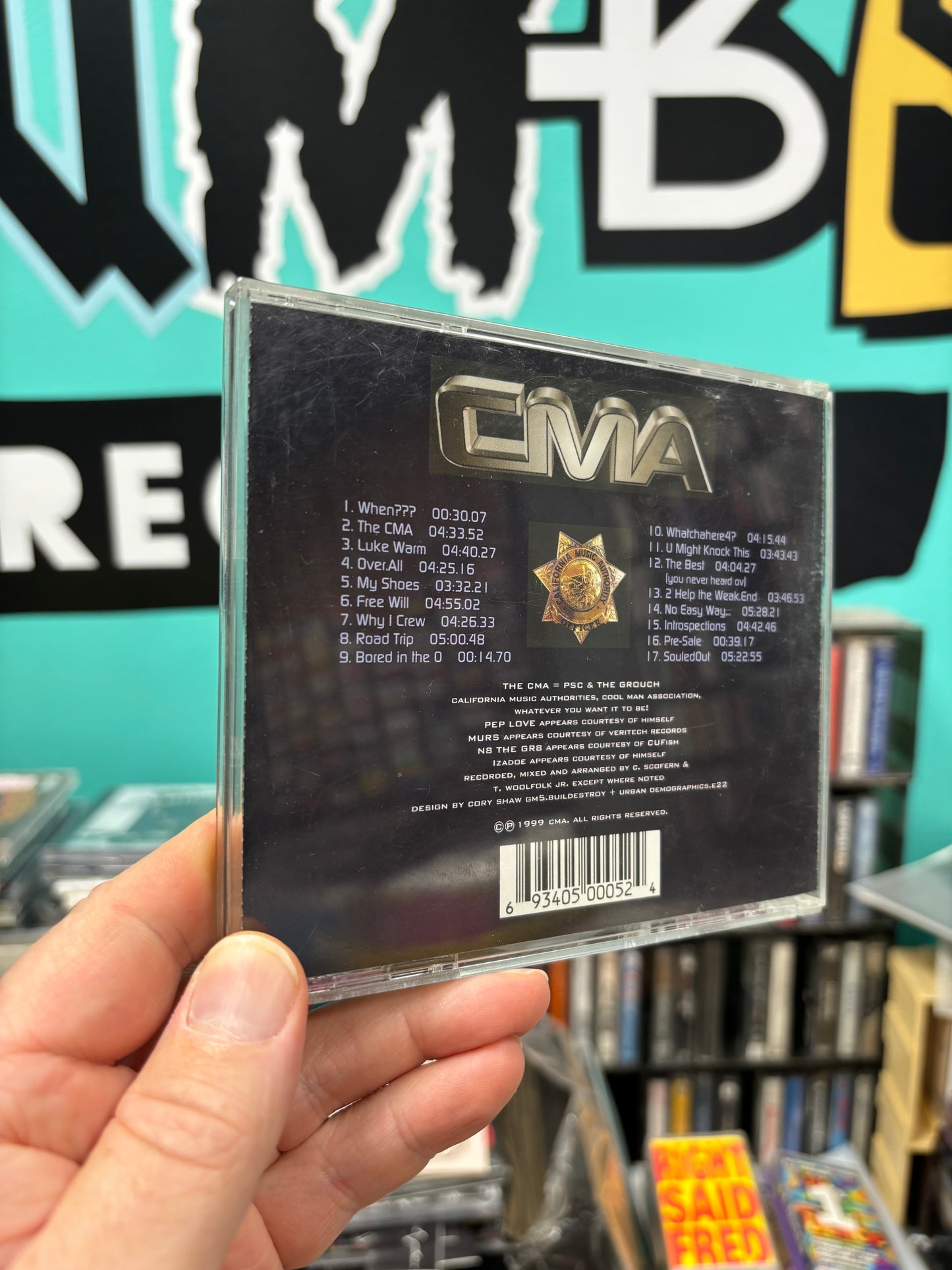 CMA: Overall, CD, 1st pressing, G & E Music, US 1999