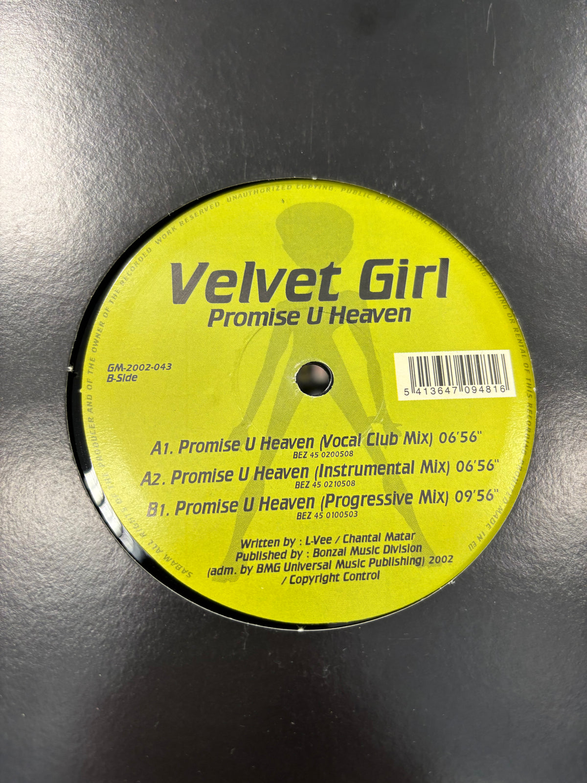 Velvet Girl: Promise U Heaven, 12inch, Only pressing, Green Martian, Belgium 2002
