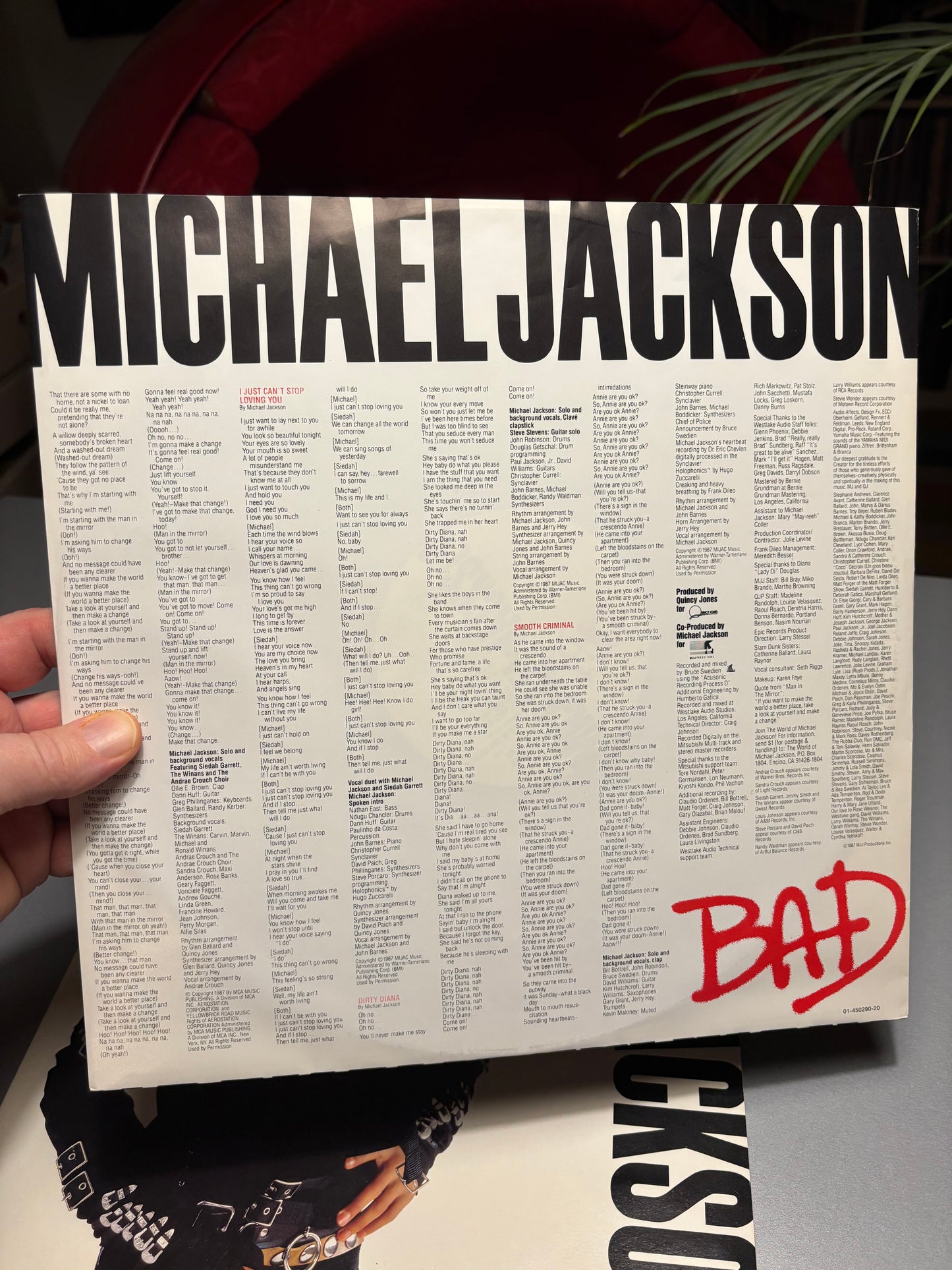 Michael Jackson: Bad, LP, gatefold, Epic, Europe 1987