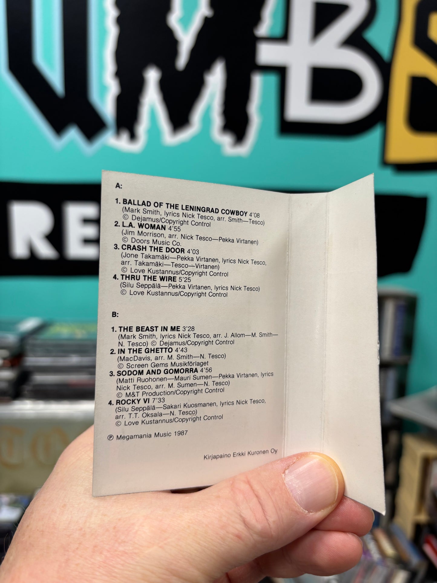 Leningrad Cowboys: 1917-1987, cassette, 1st pressing, AMT, Finland 1987