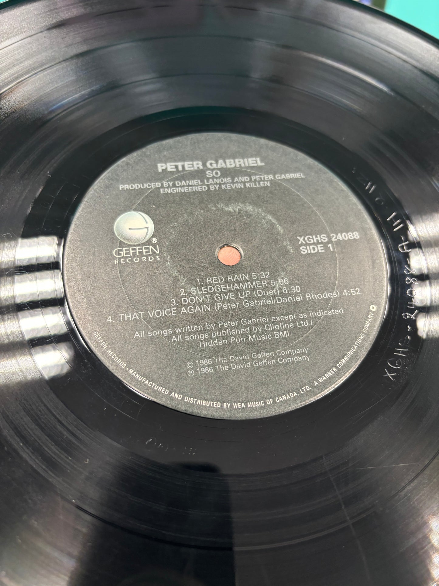 Peter Gabriel: So, LP, Geffen Records, Canada 1986