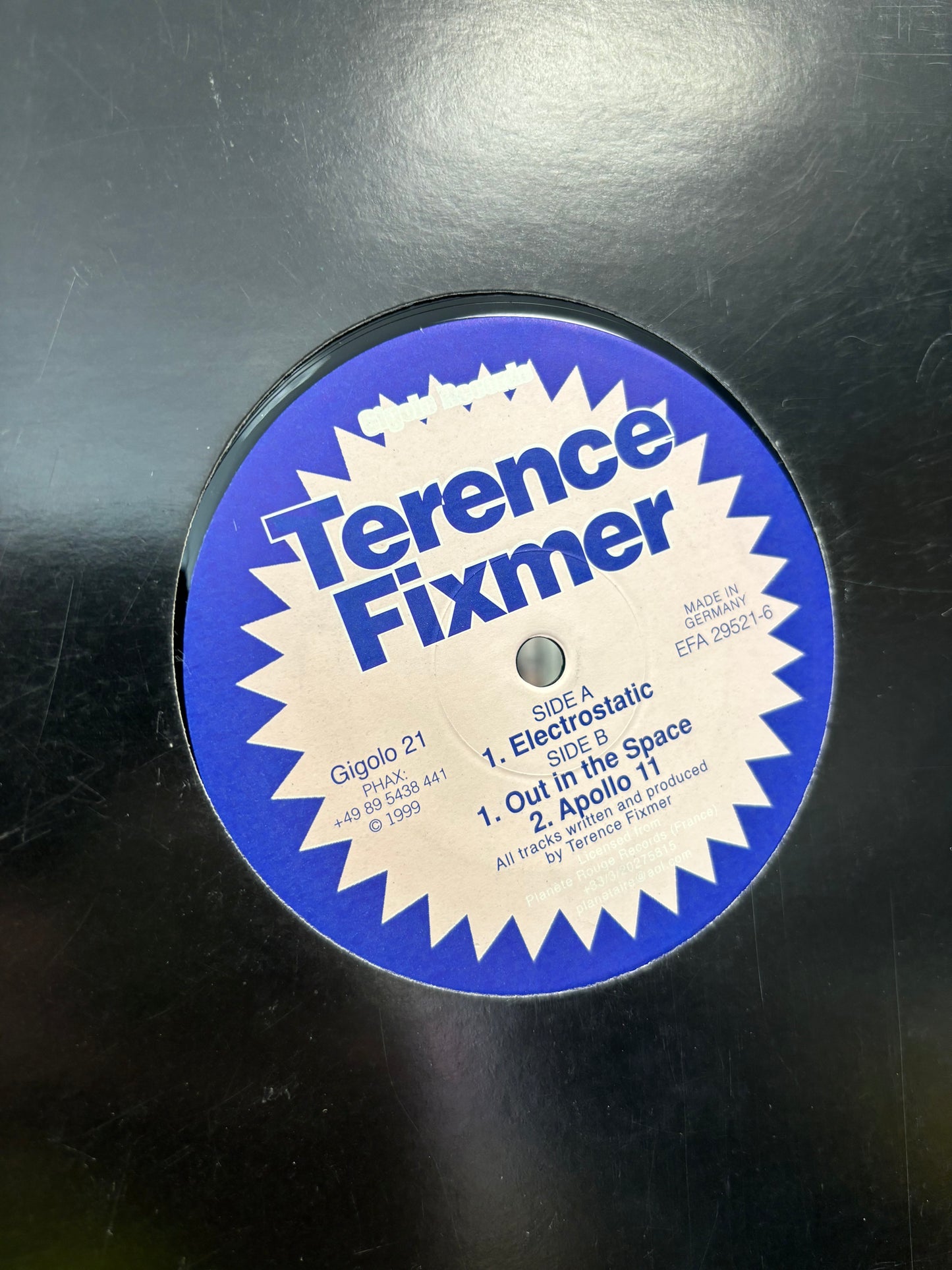 Terence Fixmer: Electrostatic, 12inch, International Deejay Gigolo Records, Germany 1999