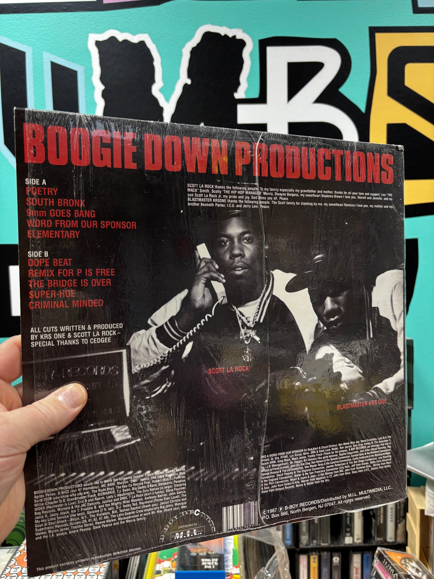 Boogie Down Productions: Criminal Minded, LP, reissue, red labels, B-Boy Records, M.I.L. Multimedia, US 2003?