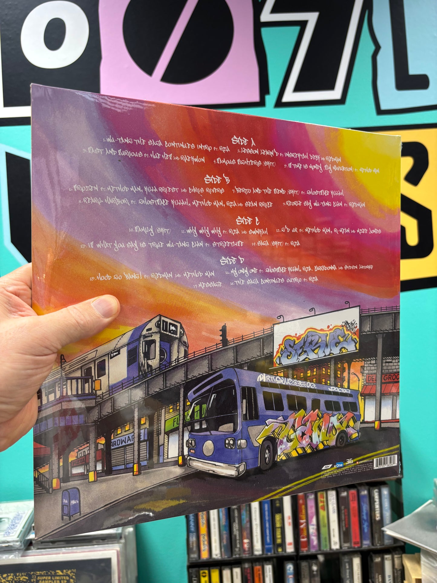 Wu-Tang: The Saga Continues, Box Set, CD, CD instrumentals, 2LP gatefold purple vinyl, cartoon, t-shirt, rolling paper, Limited Edition, 36 Chambers, eOne, SPV, UK & Europe 2017