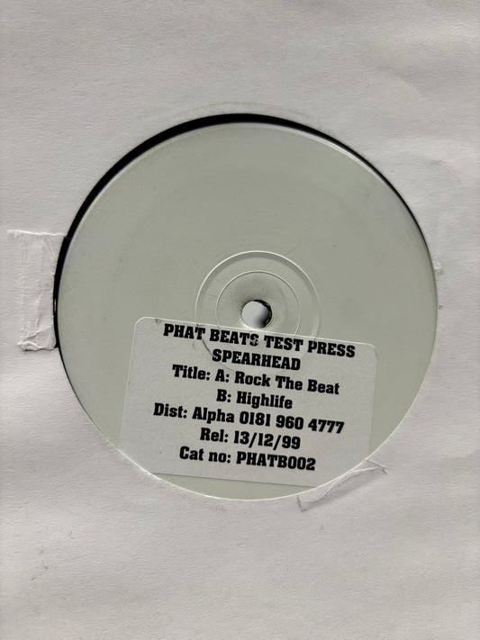 Spearhead: Rock The Beat/Highlife, 12inch, Test pressing, White label, Phat Beats, UK 1999
