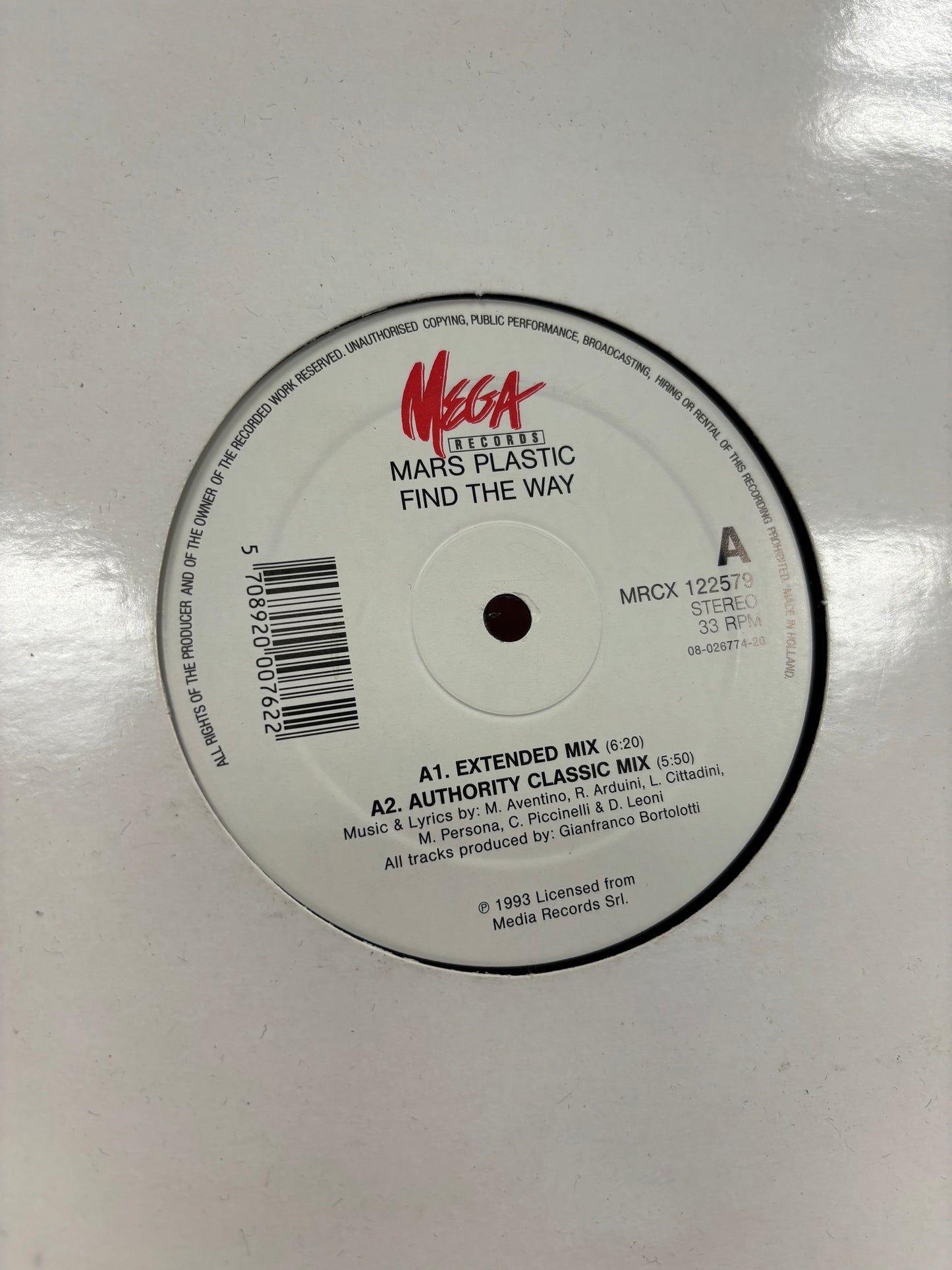 Mars Plastic: Find The Way, 12inch, Mega Records, Scandinavia 1993