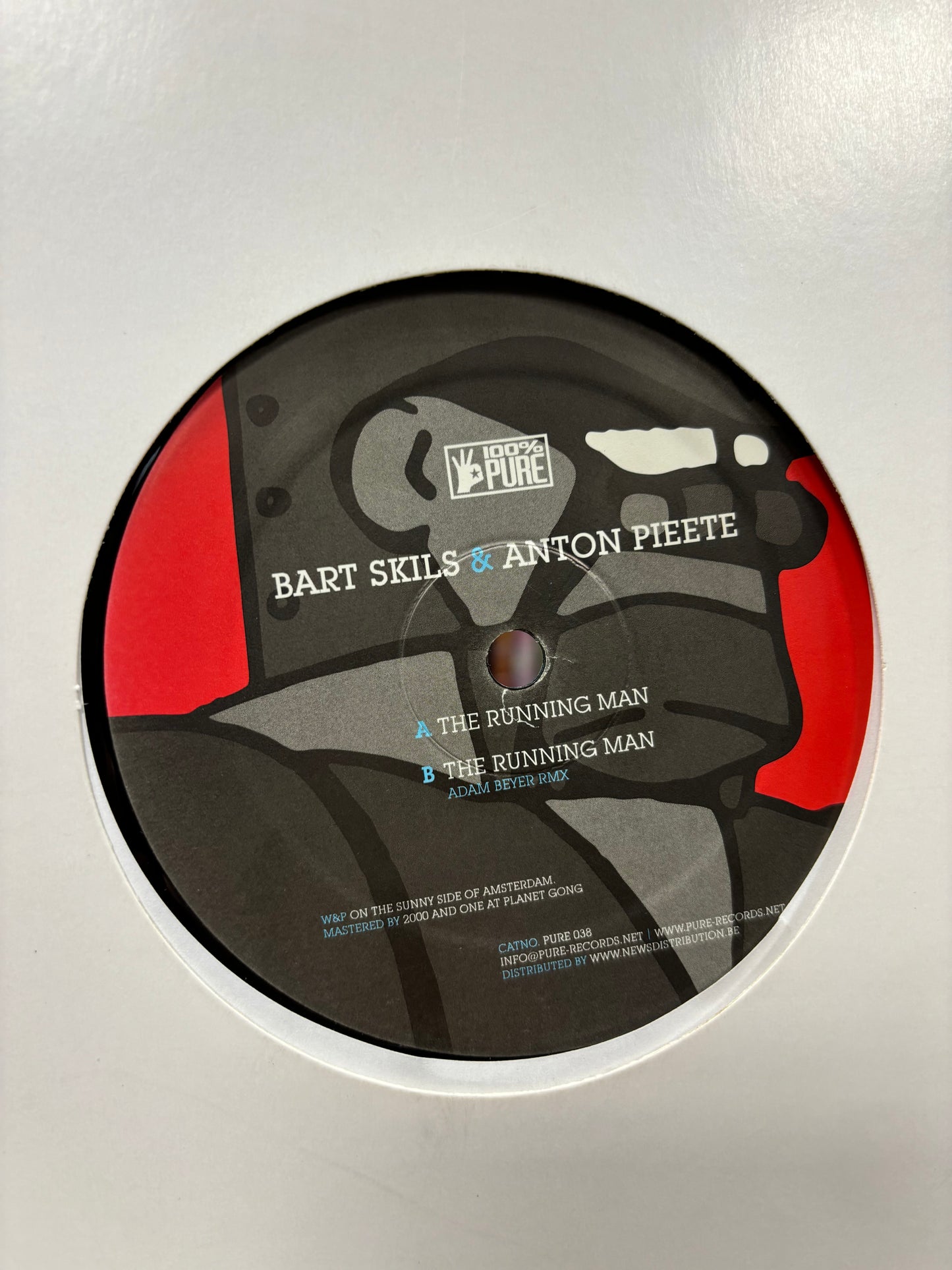 Bart Skills & Anton Pieete: The Running Man, 12inch, Only official pressing, 100% Pure, Netherlands 2007