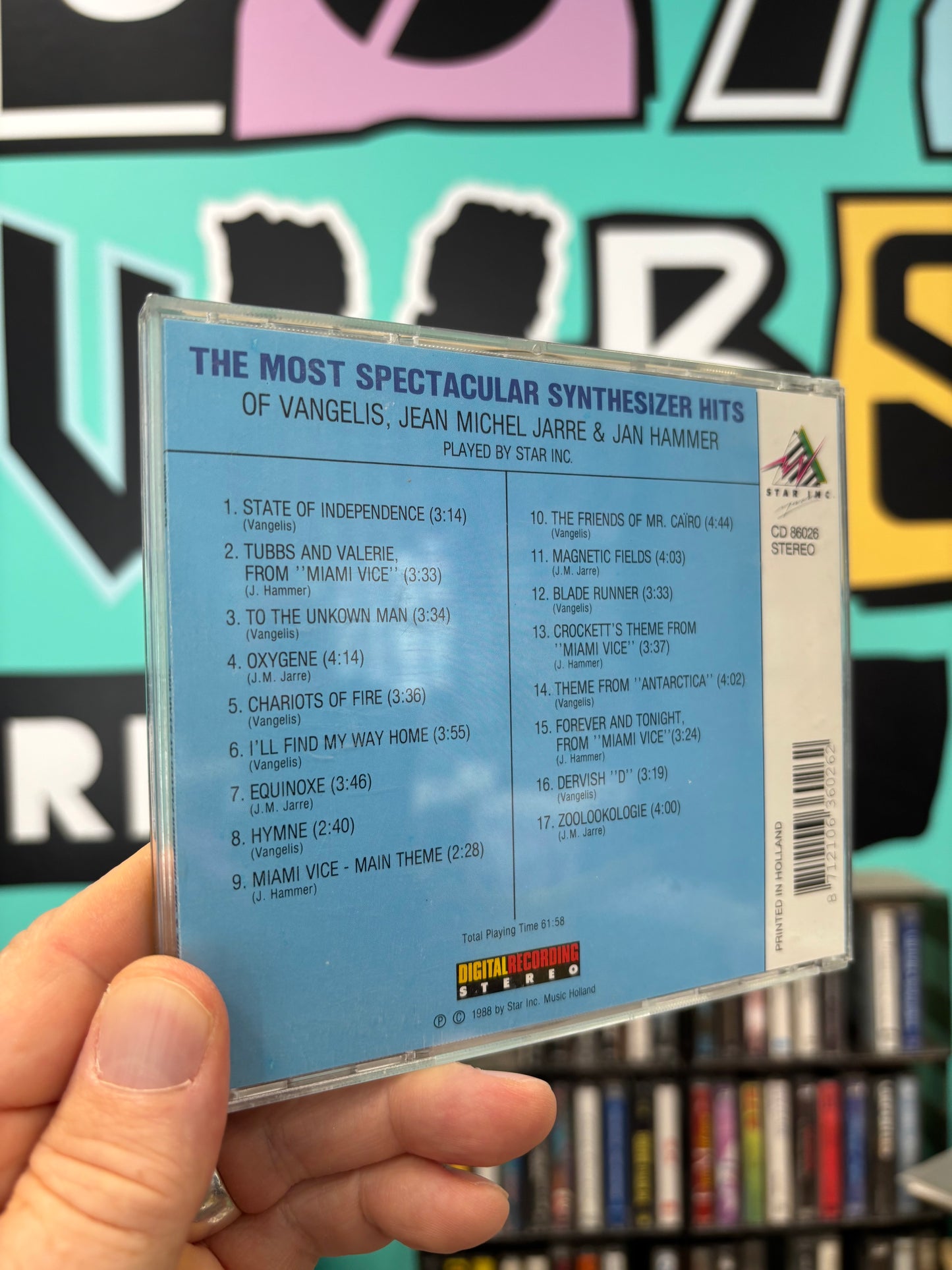Star Inc. : The Most Spectacular Synthesizer Hits Of Vangelis, Jean Michel Jarre & Jan Hammer, CD, Compilation, Star Inc. Music, Holland 1988