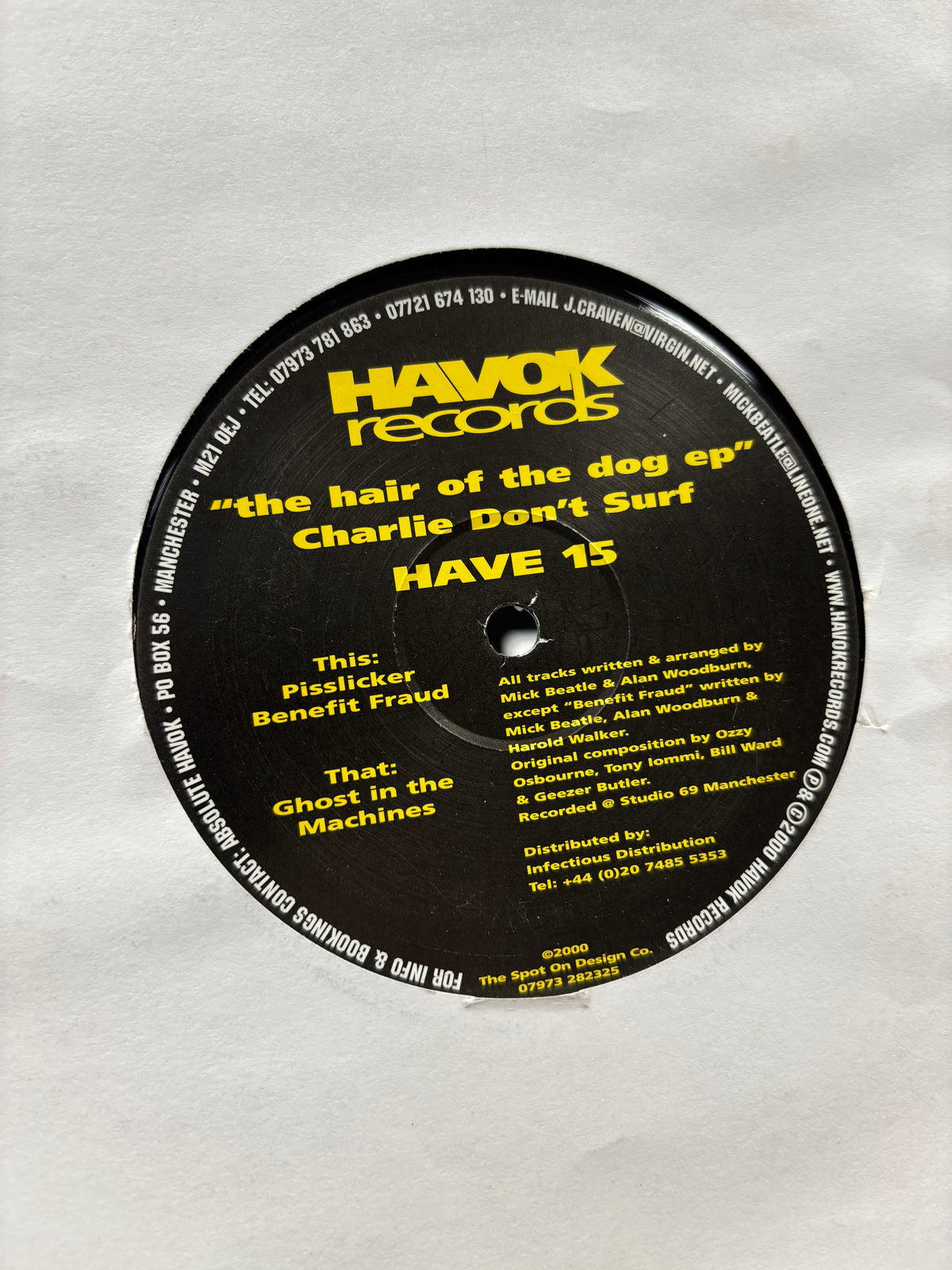 Charlie Don’t Surf: The Hair Of The Dog EP, 12inch, Only official pressing, Havok Records, UK 2000