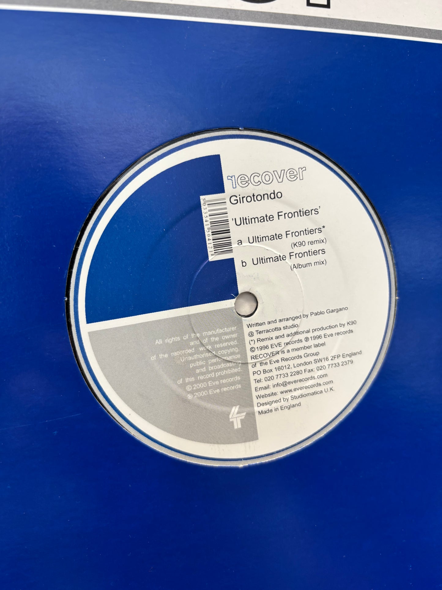 Girotondo: Ultimate Frontiers, 12inch, 1st pressing, Recover, UK 2000