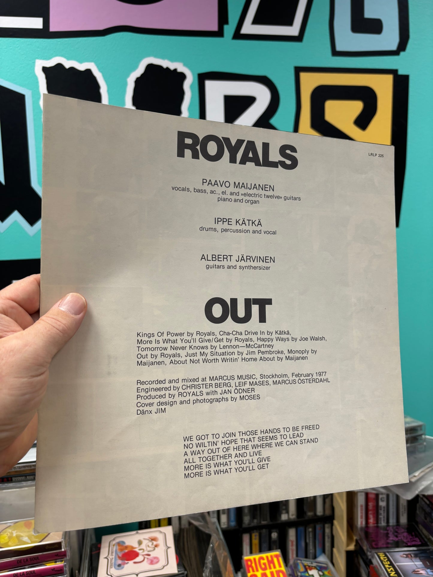 Royals: Out, LP, 1st pressing, Love Records, Finland 1977