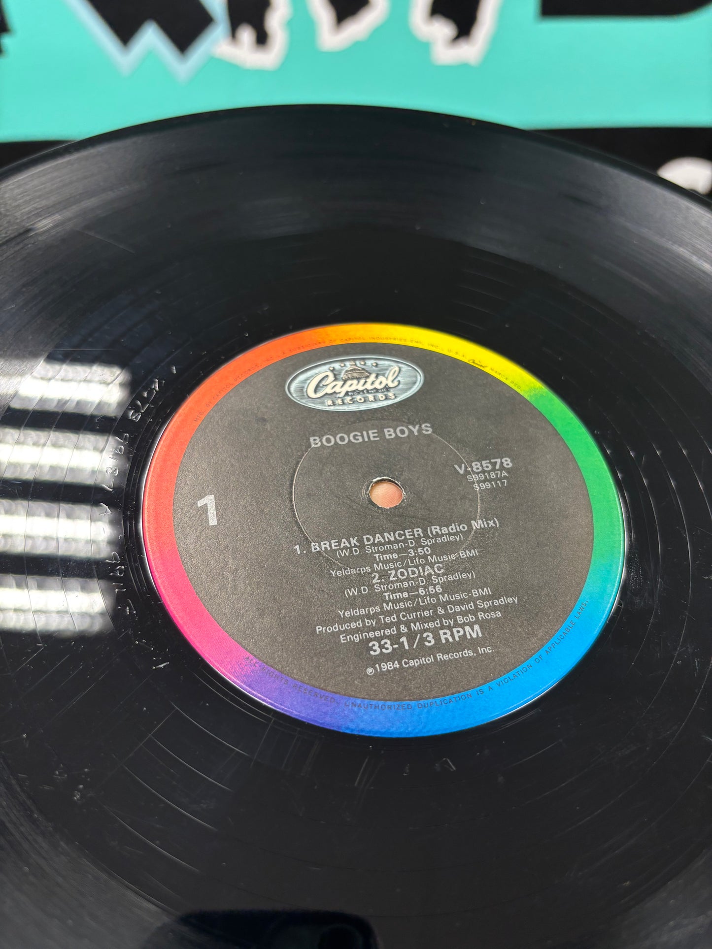 The Boogie Boys: Zodiac/Break Dancer/Shake And Break, 12inch, 1st pressing, Capitol Records, US 1984