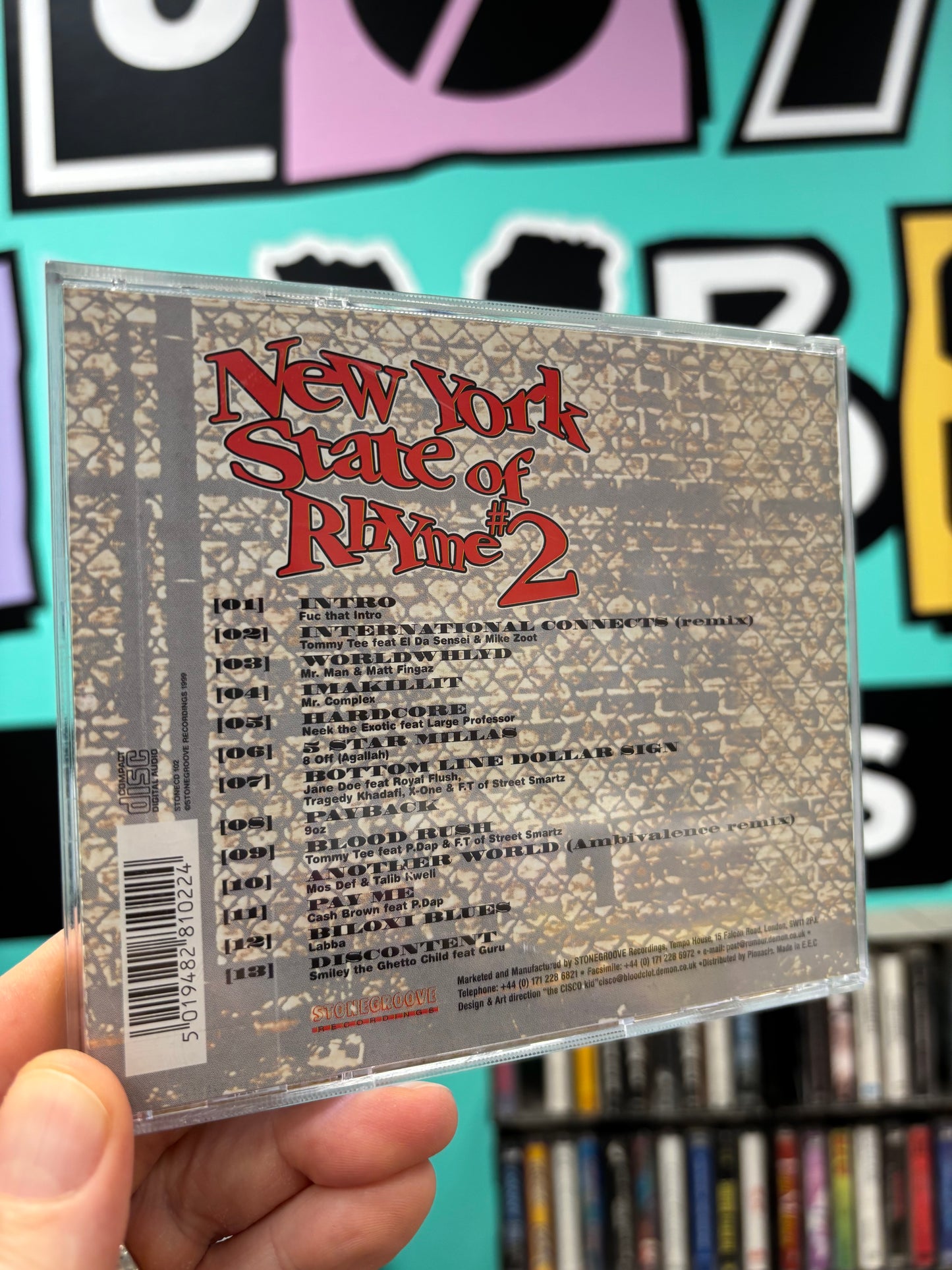 New York State Of Rhyme #2, CD, 1st pressing, Only CD pressing, Stonegroove Recordings, UK 1999