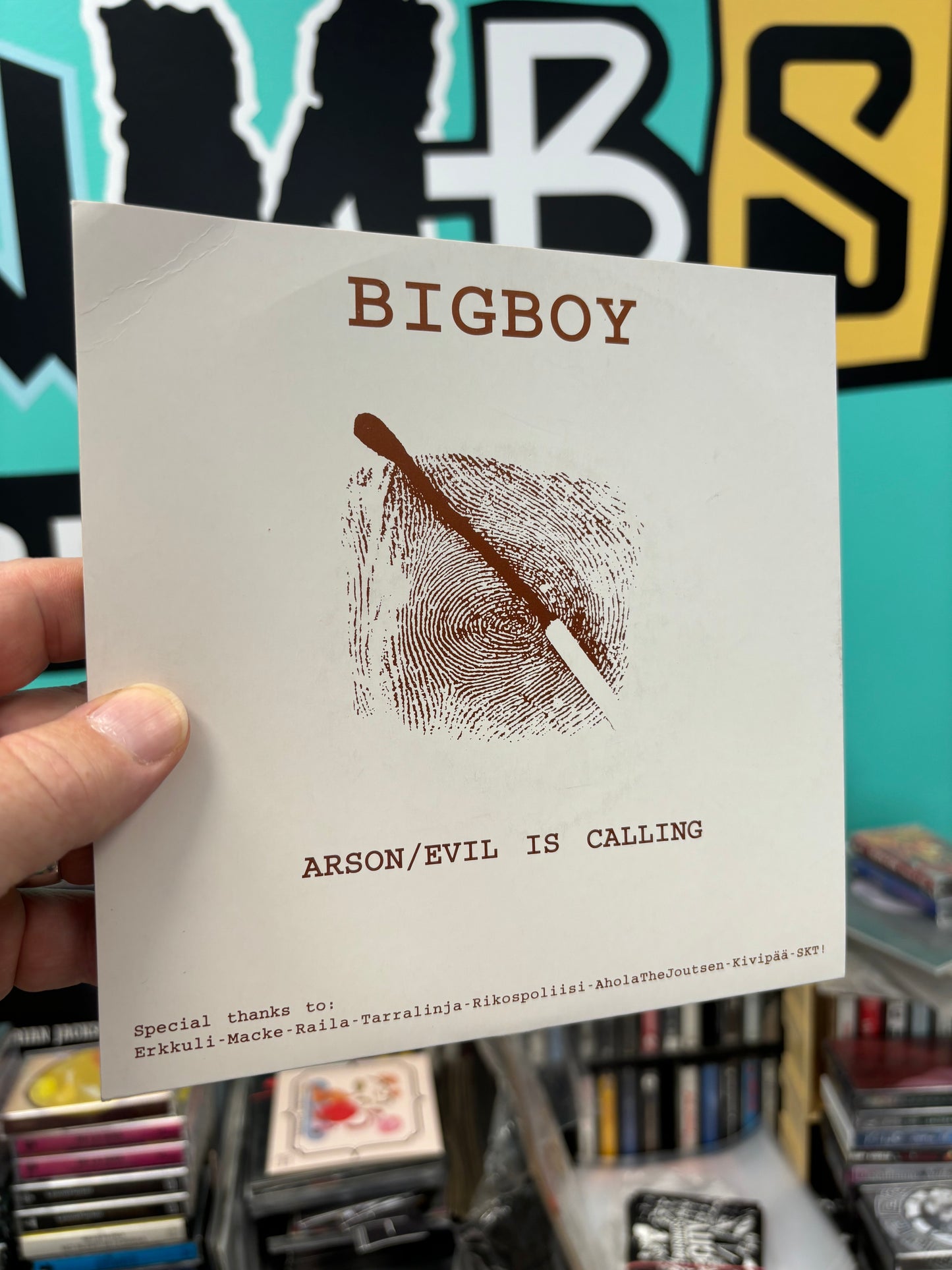 Bigboy: Arson, 7inch, Self-released, Only pressing, Finland 1990